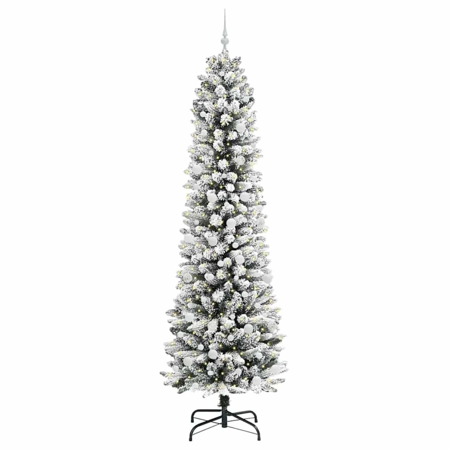 vidaXL Künstlicher Weihnachtsbaum mit 300 LEDs Grün und Weiß 240 cm 3396132
