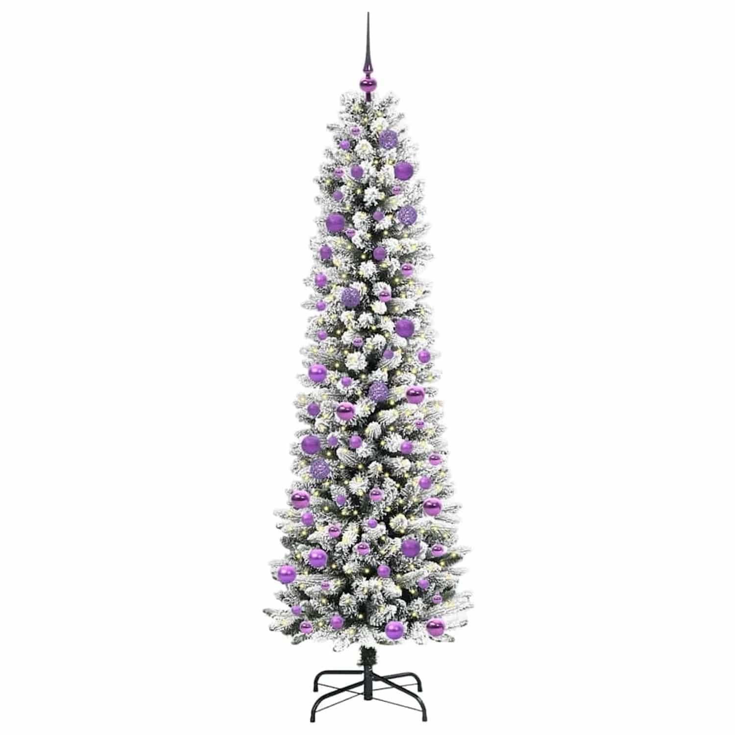 vidaXL Künstlicher Weihnachtsbaum mit 300 LEDs Grün und Weiß 240 cm 3396135