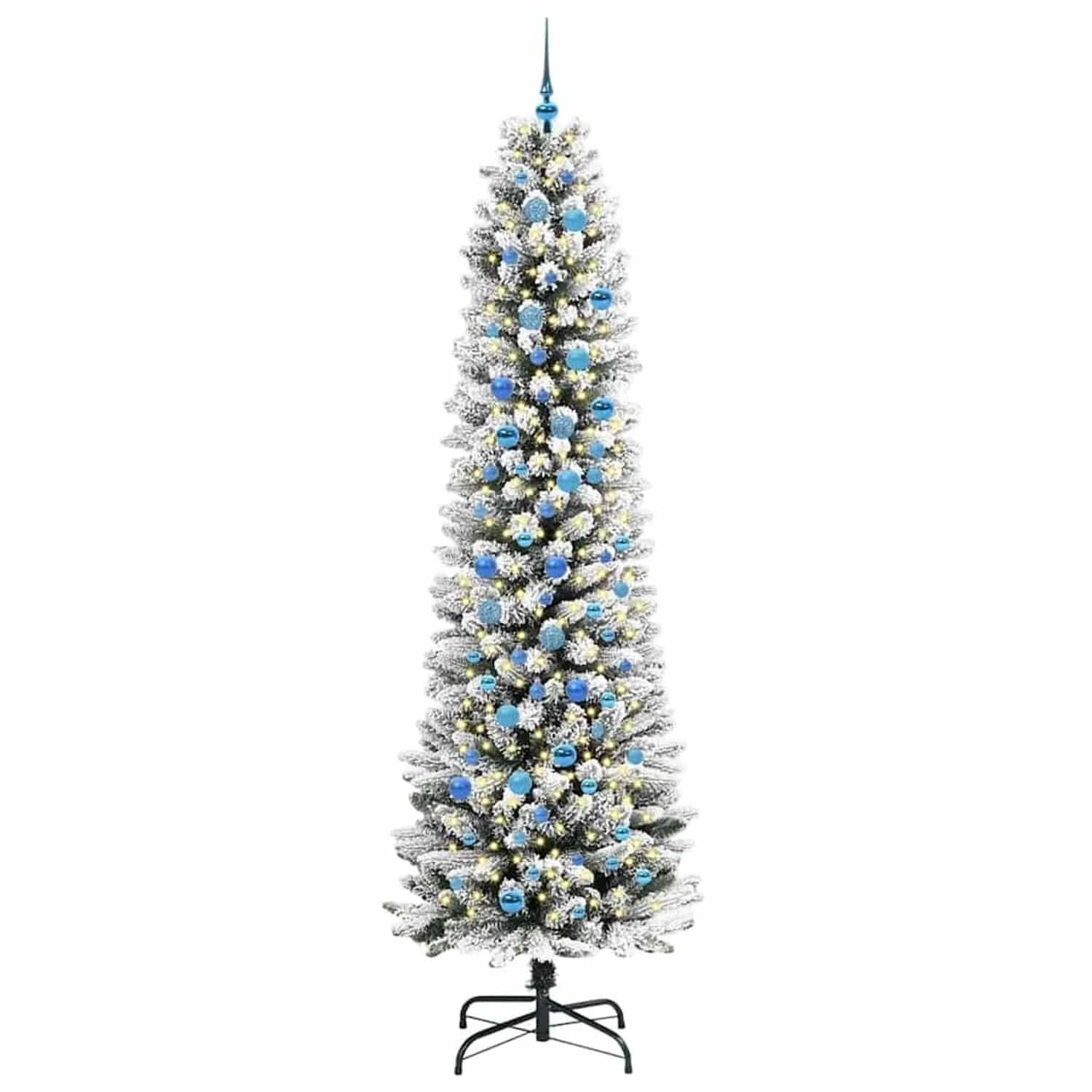 vidaXL Künstlicher Weihnachtsbaum mit 300 LEDs Grün und Weiß 240 cm 3396136