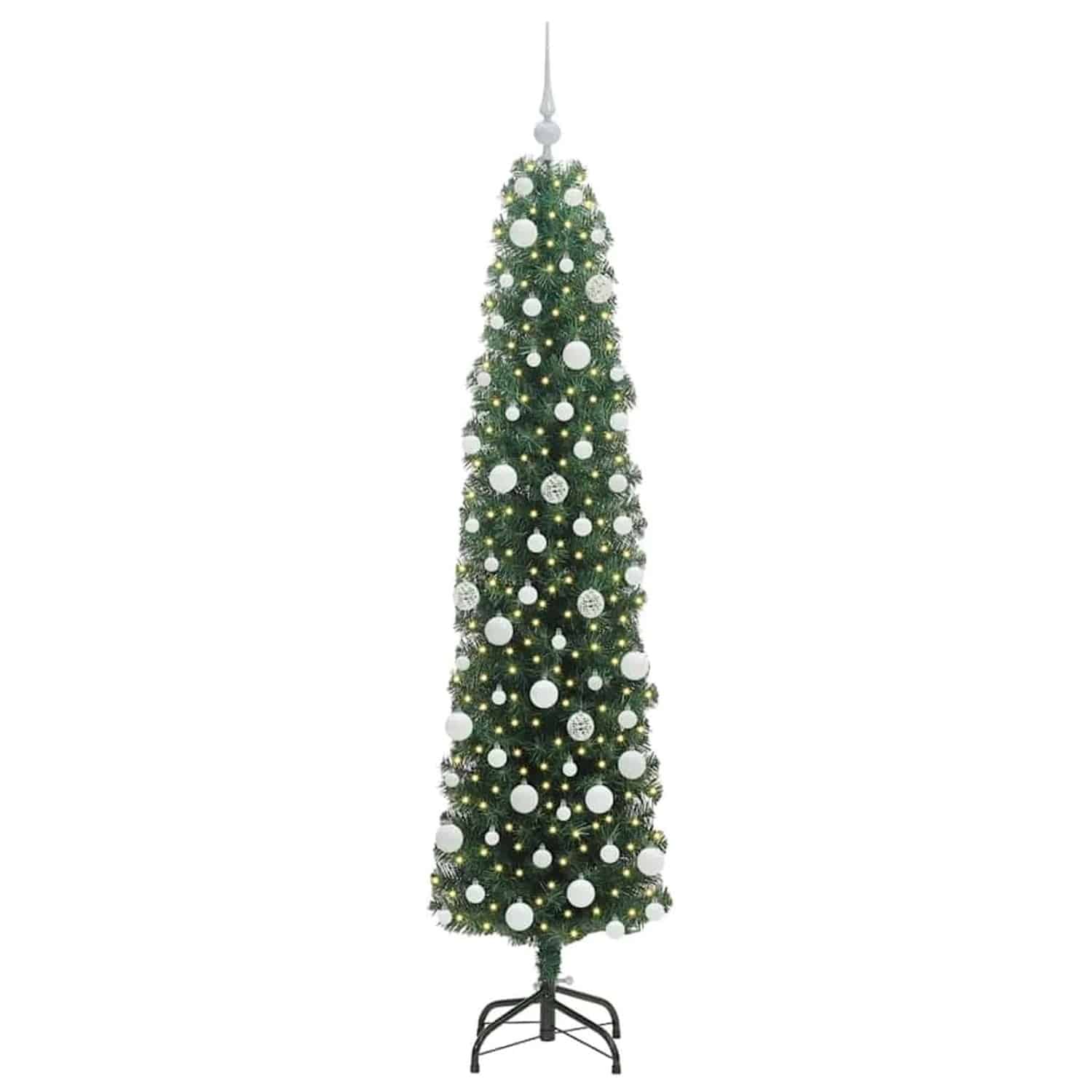 vidaXL Künstlicher Weihnachtsbaum mit 300 LEDs mit Ständer Grün 180 cm 3394946