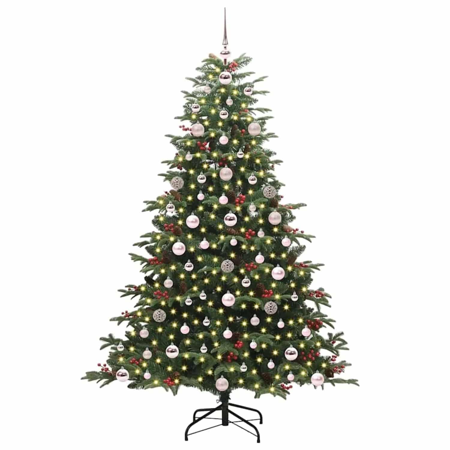 vidaXL Künstlicher Weihnachtsbaum mit 300 LEDs mit Ständer Grün 180 cm 3395552