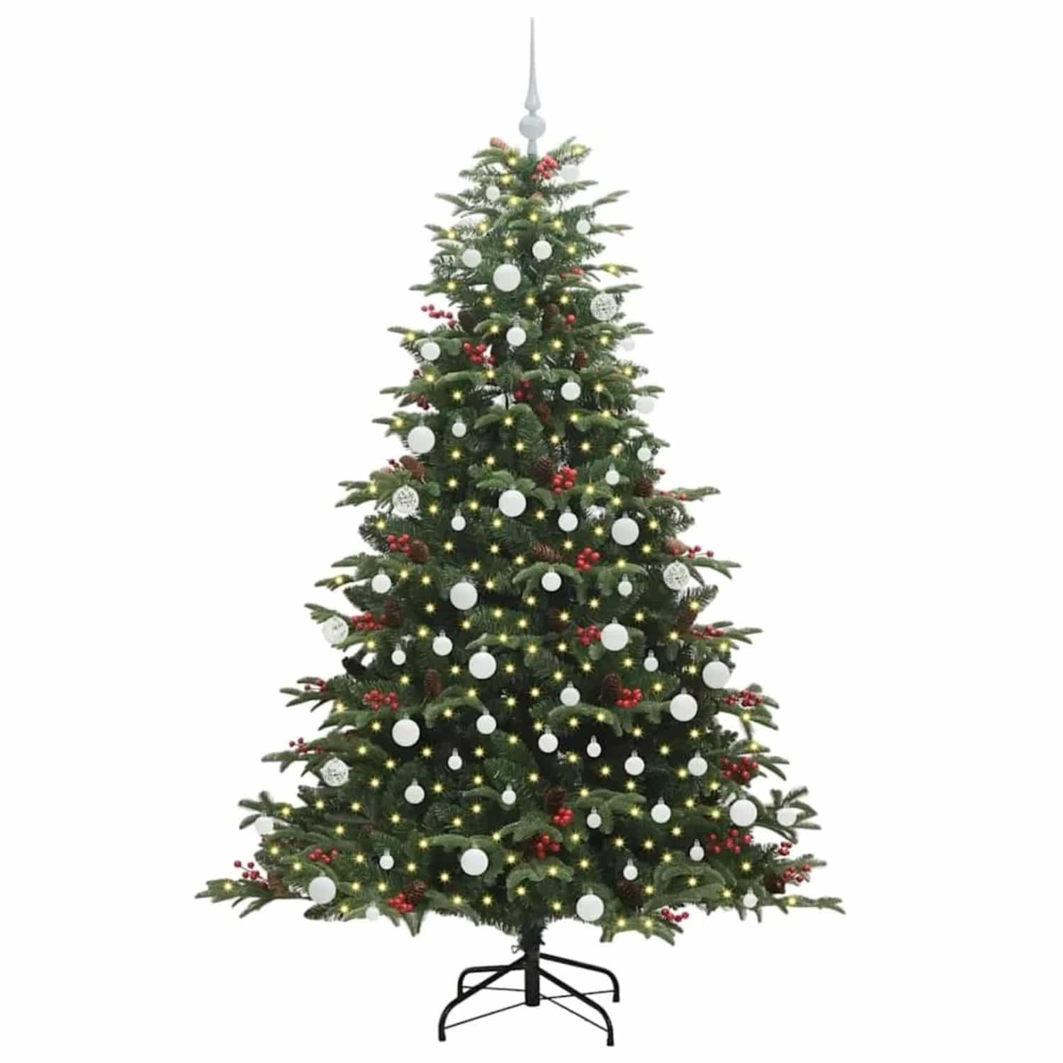 vidaXL Künstlicher Weihnachtsbaum mit 300 LEDs mit Ständer Grün 180 cm 3395553