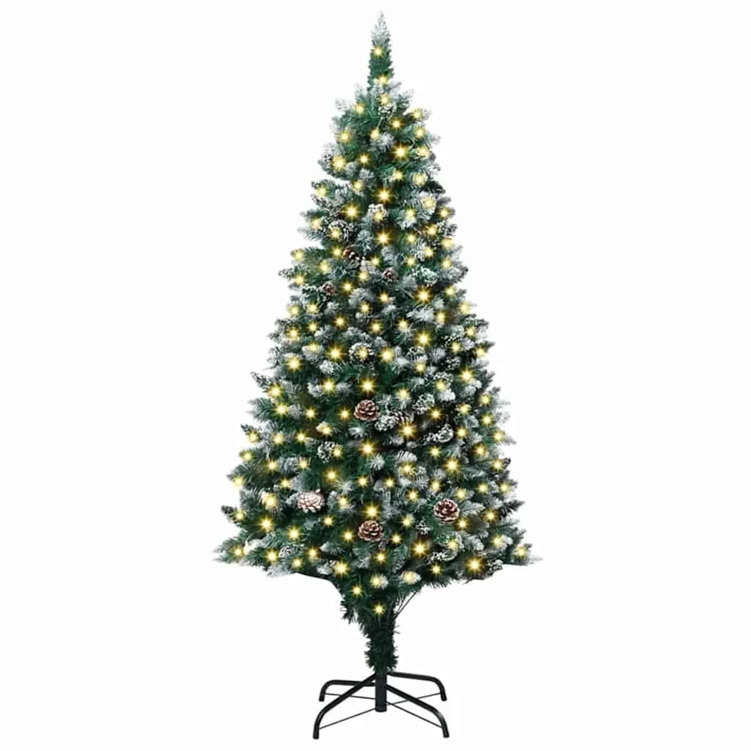 vidaXL Künstlicher Weihnachtsbaum mit 300 LEDs mit Ständer Grün 180 cm 3396260