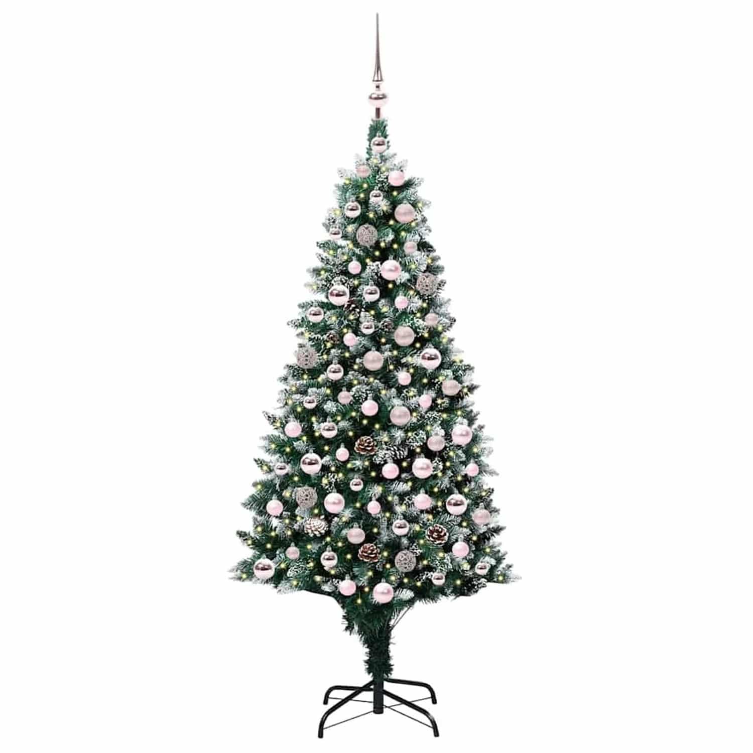 vidaXL Künstlicher Weihnachtsbaum mit 300 LEDs mit Ständer Grün 180 cm 3396266