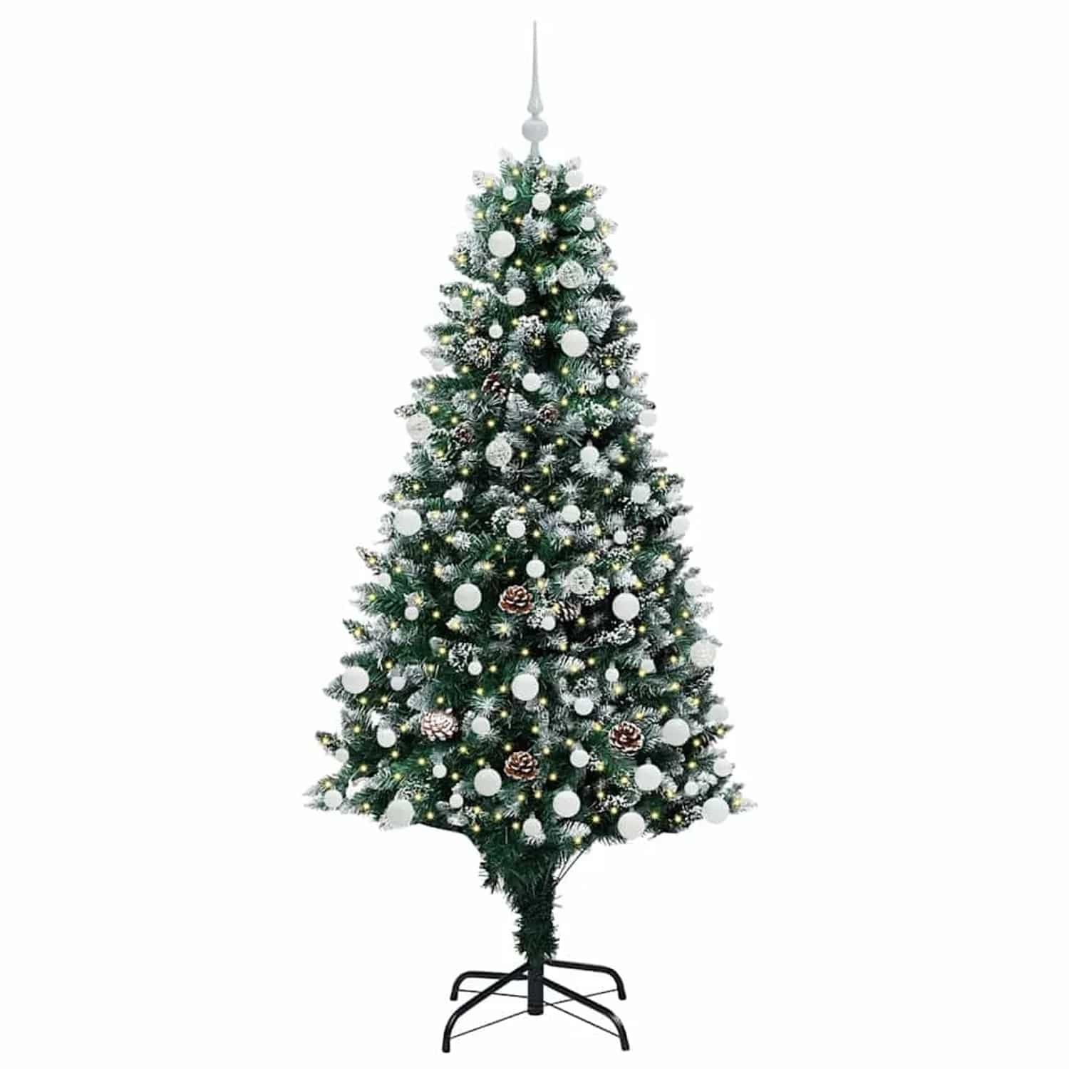 vidaXL Künstlicher Weihnachtsbaum mit 300 LEDs mit Ständer Grün 180 cm 3396267