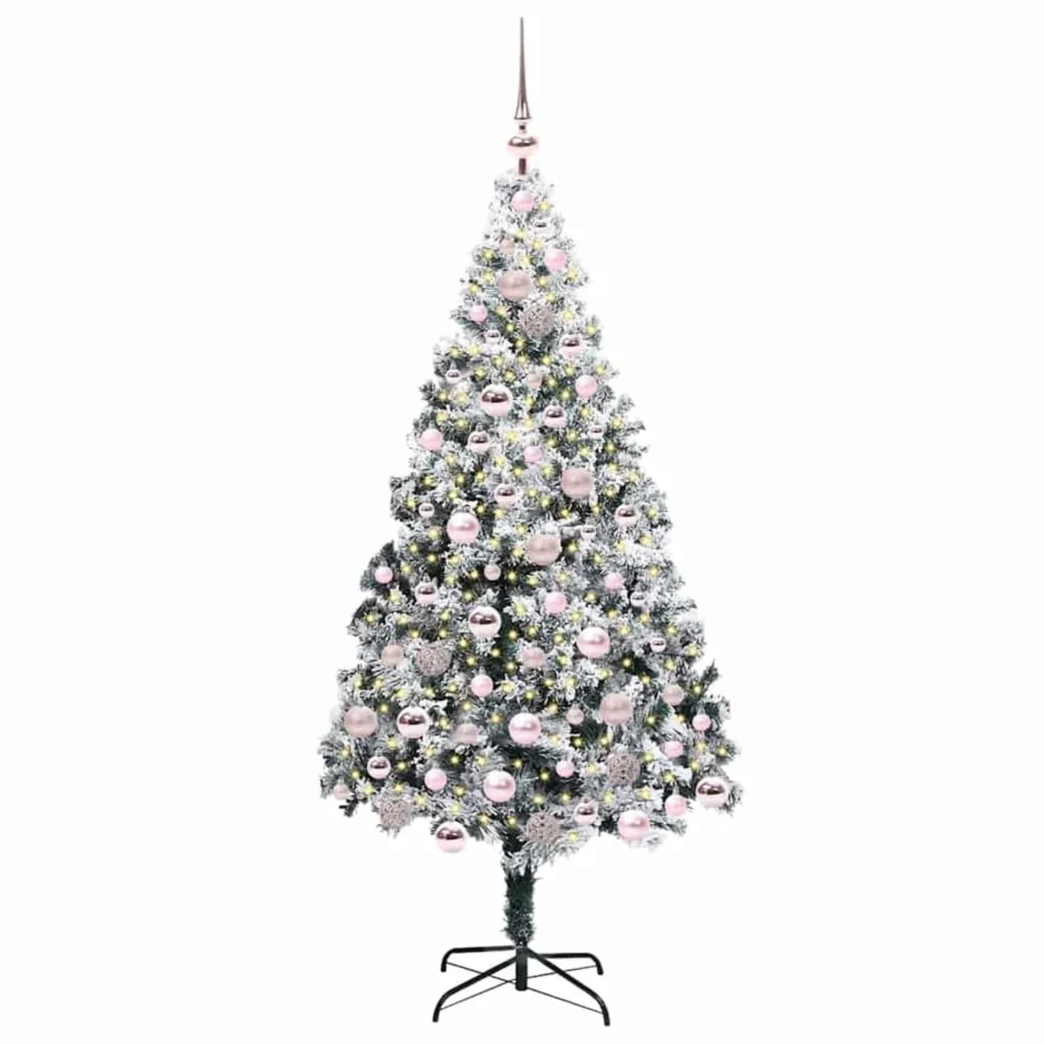vidaXL Künstlicher Weihnachtsbaum mit 300 LEDs mit Ständer Grün 180 cm 3396964