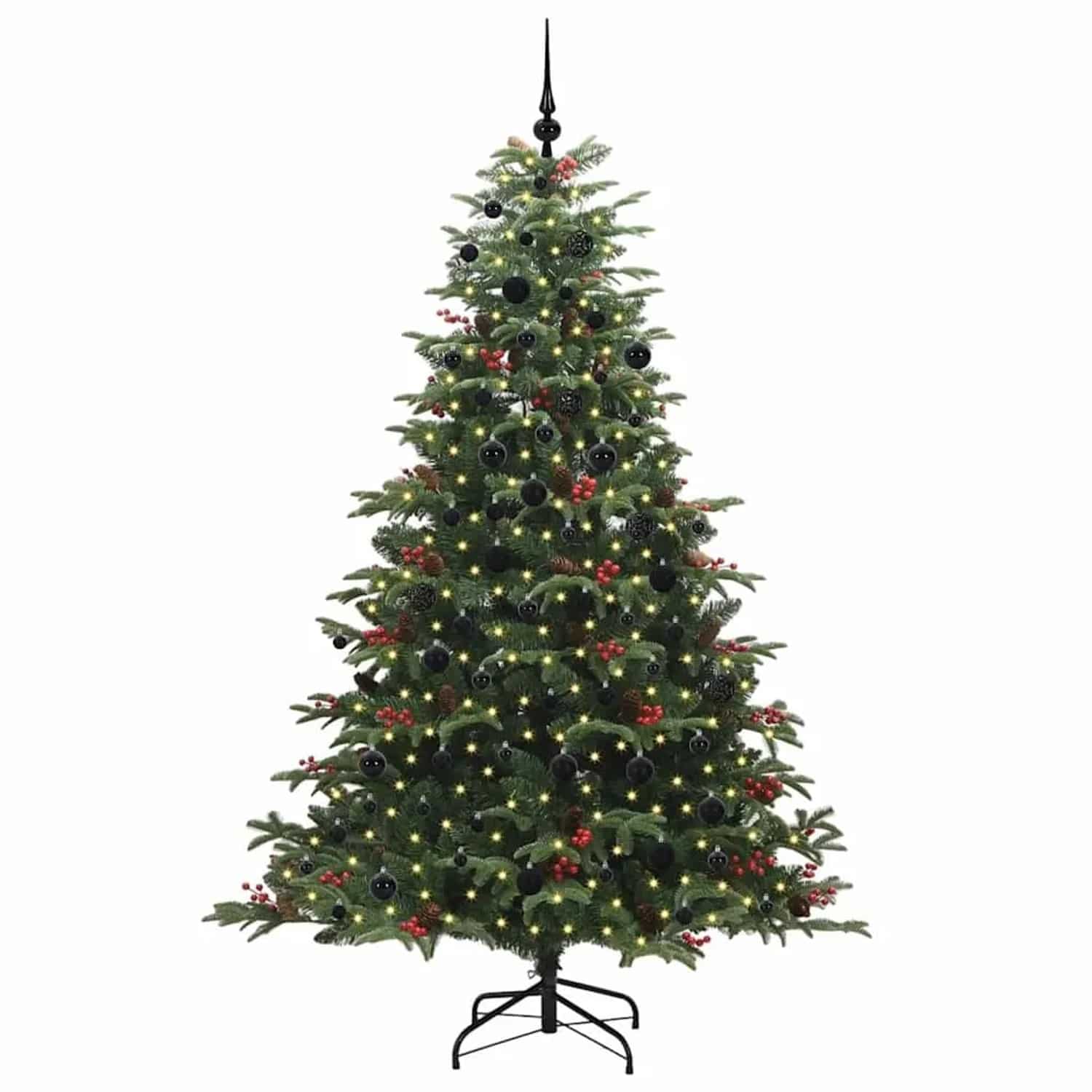 vidaXL Künstlicher Weihnachtsbaum mit 300 LEDs mit Ständer Grün 210 cm 3395560