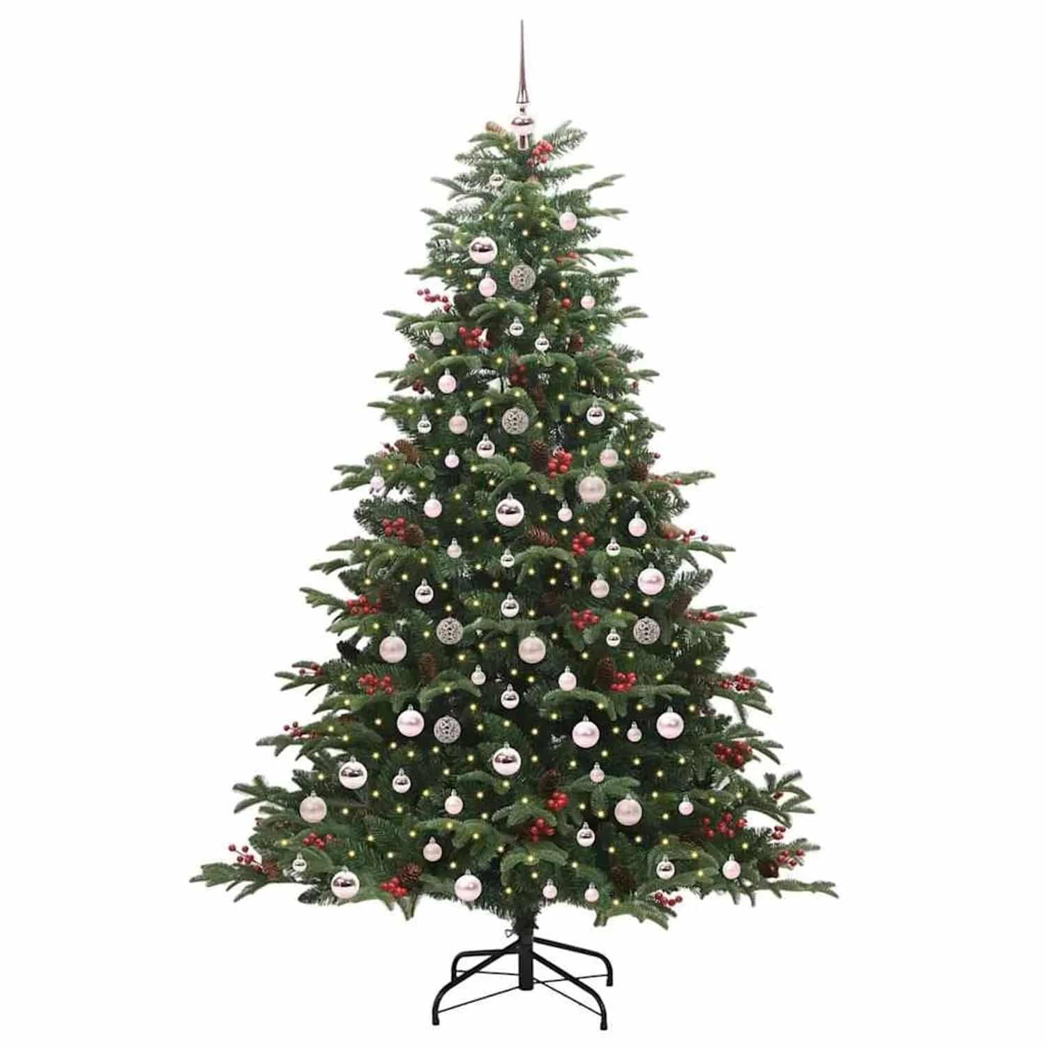 vidaXL Künstlicher Weihnachtsbaum mit 300 LEDs mit Ständer Grün 210 cm 3395561