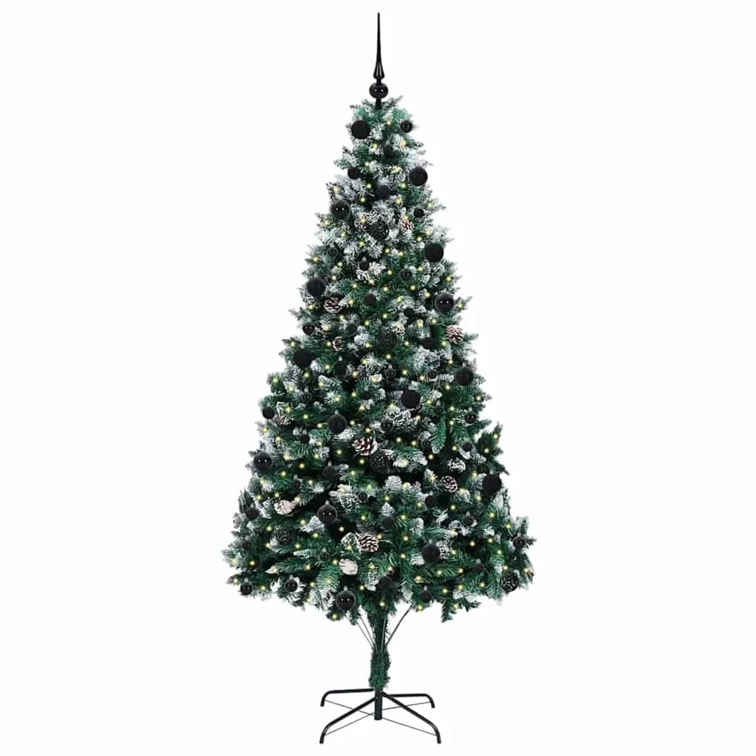vidaXL Künstlicher Weihnachtsbaum mit 300 LEDs mit Ständer Grün 210 cm 3396274