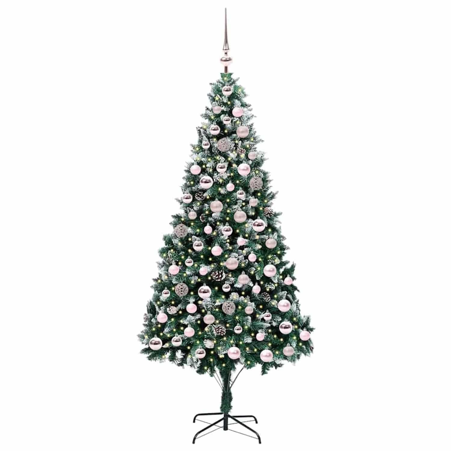 vidaXL Künstlicher Weihnachtsbaum mit 300 LEDs mit Ständer Grün 210 cm 3396275