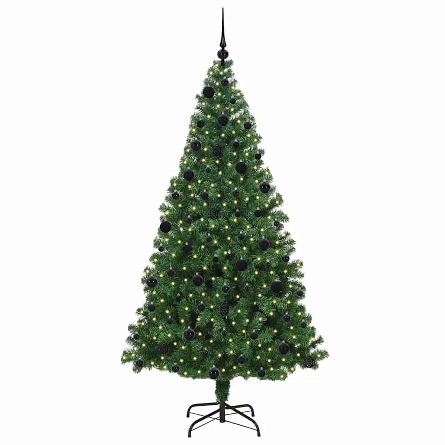 vidaXL Künstlicher Weihnachtsbaum mit 300 LEDs mit Ständer Grün 210 cm 3396923