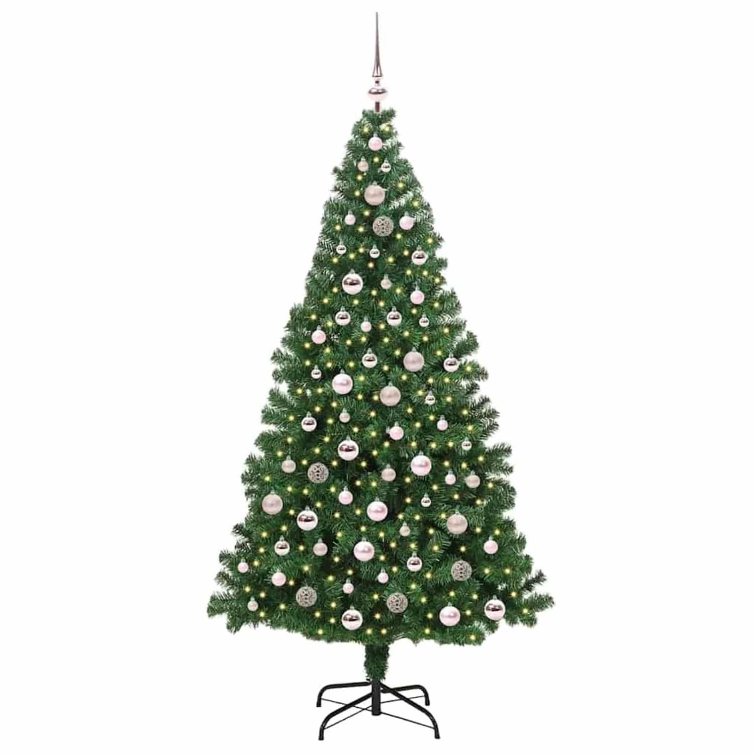 vidaXL Künstlicher Weihnachtsbaum mit 300 LEDs mit Ständer Grün 210 cm 3396924