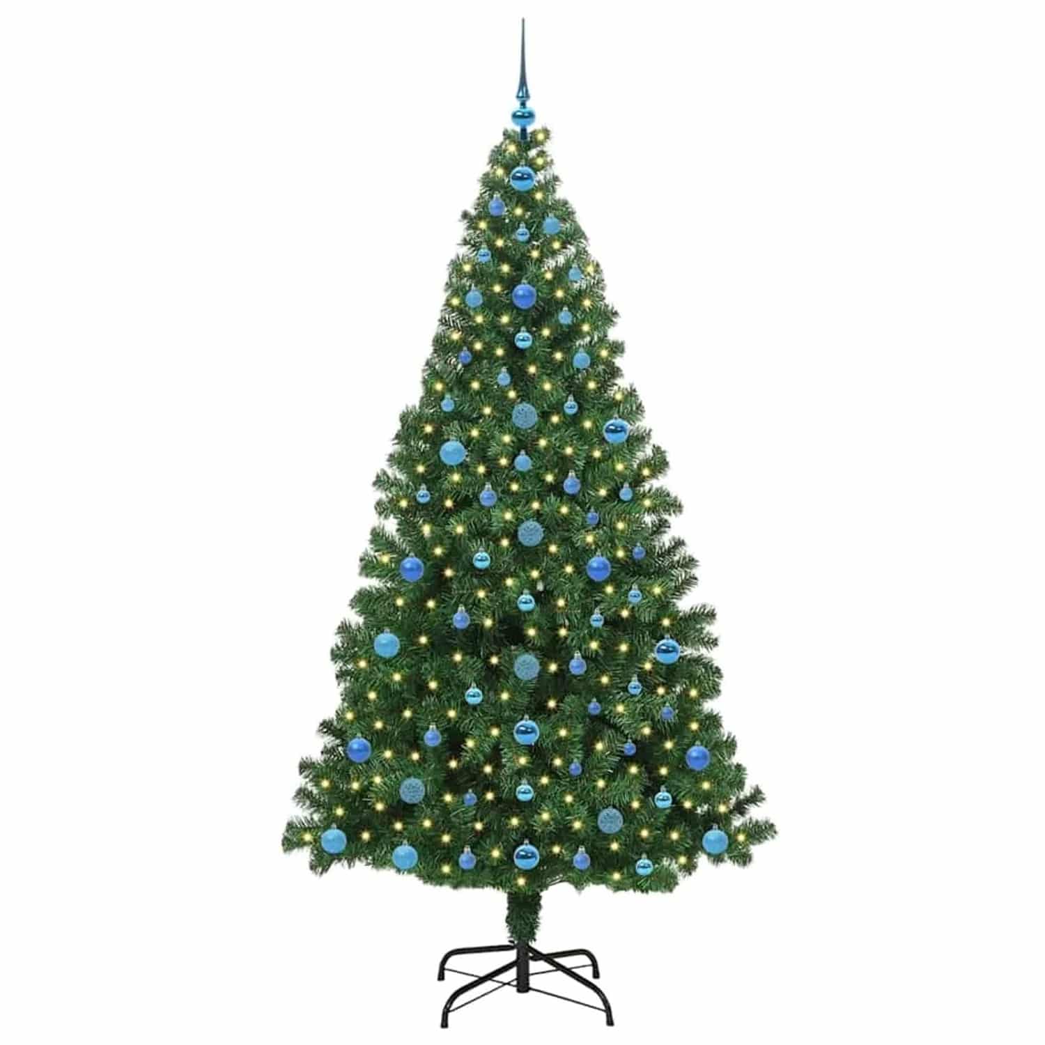 vidaXL Künstlicher Weihnachtsbaum mit 300 LEDs mit Ständer Grün 210 cm 3396929
