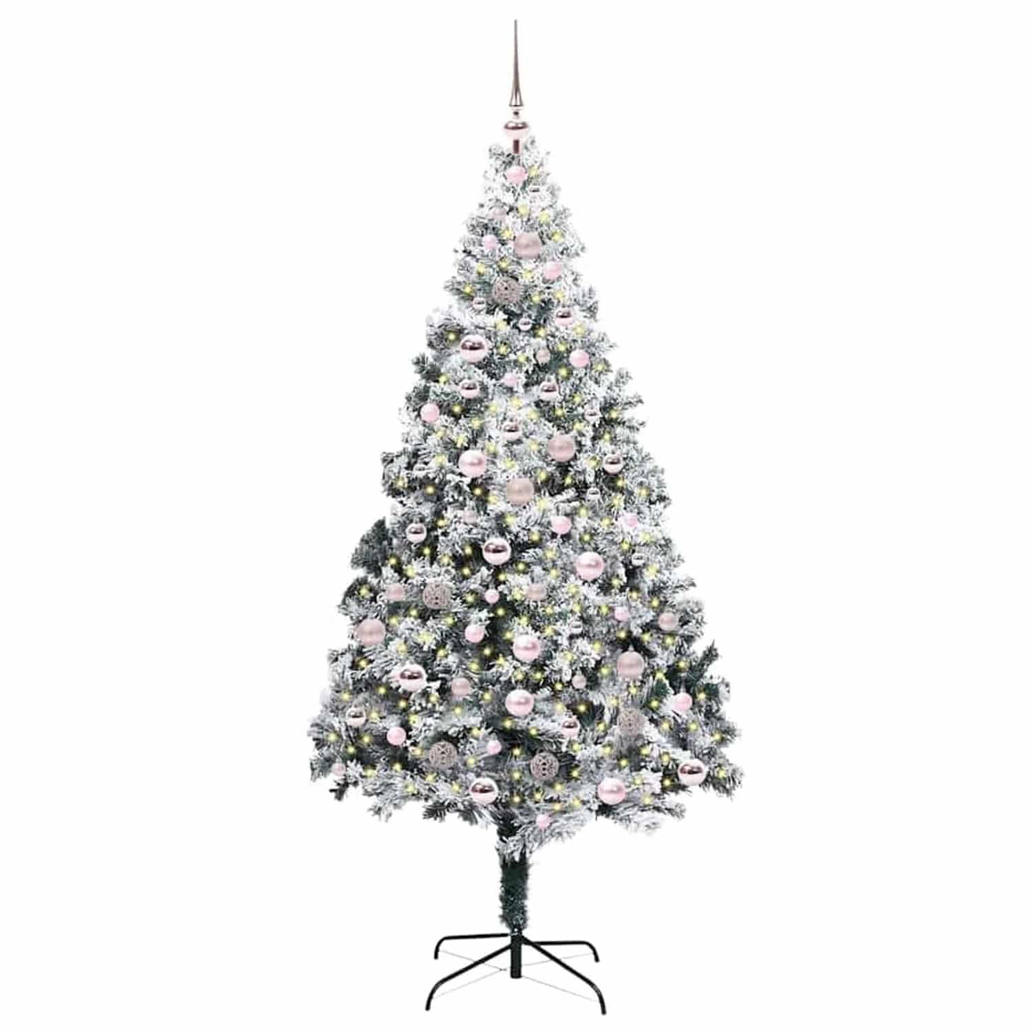 vidaXL Künstlicher Weihnachtsbaum mit 300 LEDs mit Ständer Grün 210 cm 3396973
