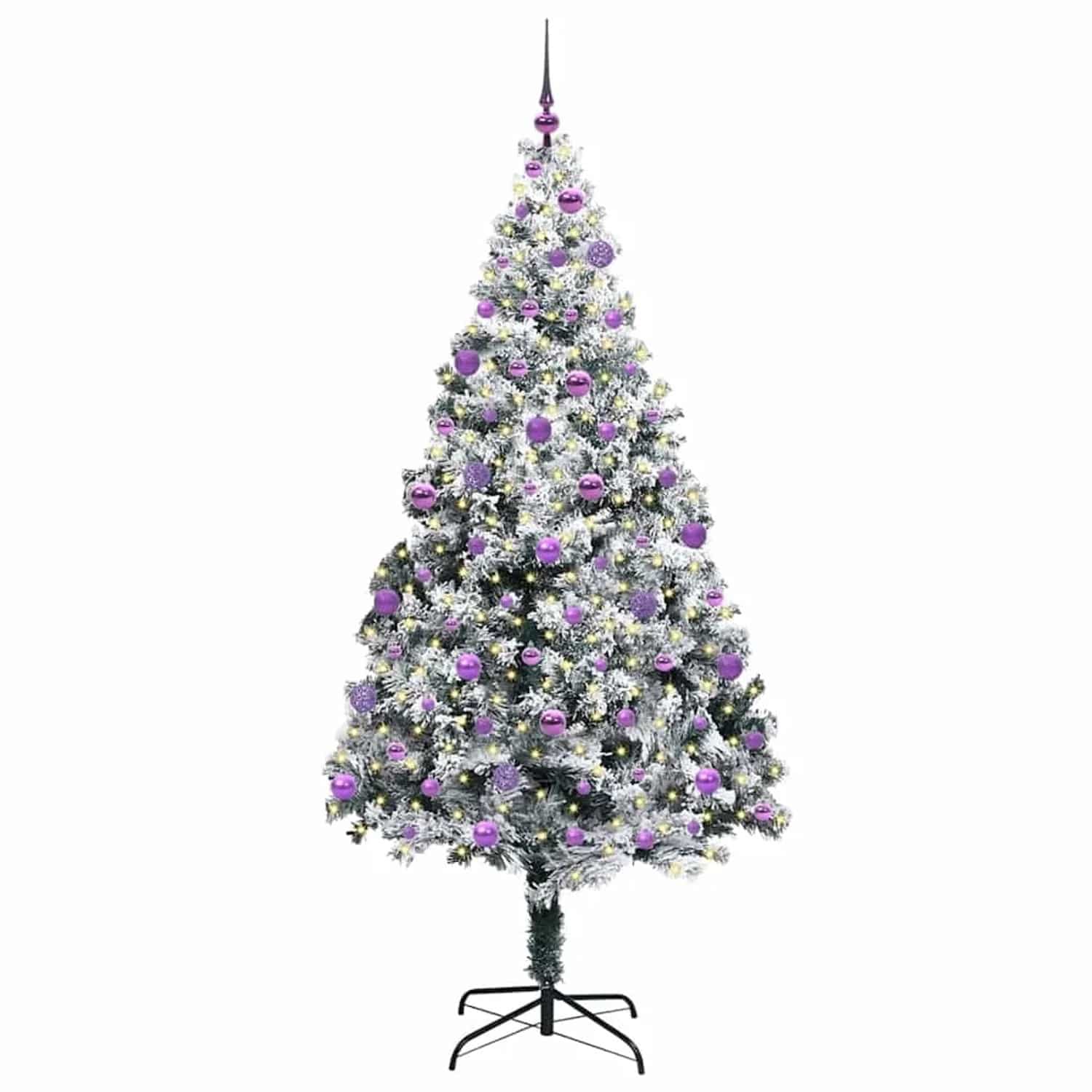 vidaXL Künstlicher Weihnachtsbaum mit 300 LEDs mit Ständer Grün 210 cm 3396977
