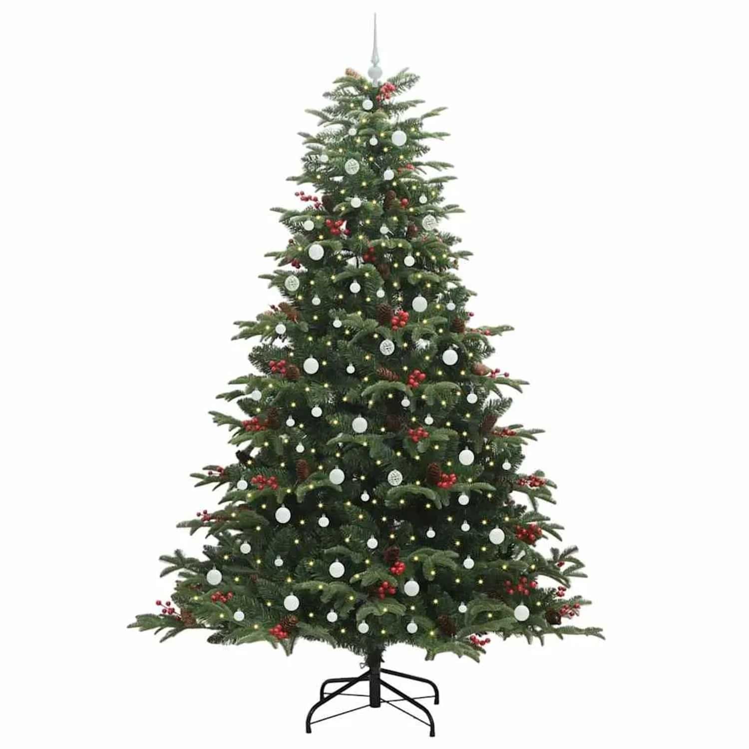 vidaXL Künstlicher Weihnachtsbaum mit 300 LEDs mit Ständer Grün 240 cm 3395571