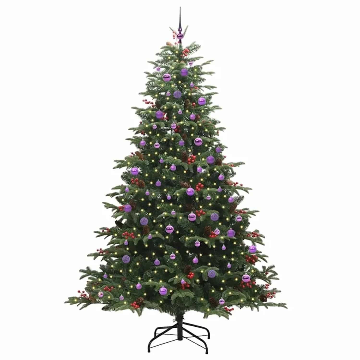 vidaXL Künstlicher Weihnachtsbaum mit 300 LEDs mit Ständer Grün 240 cm 3395574