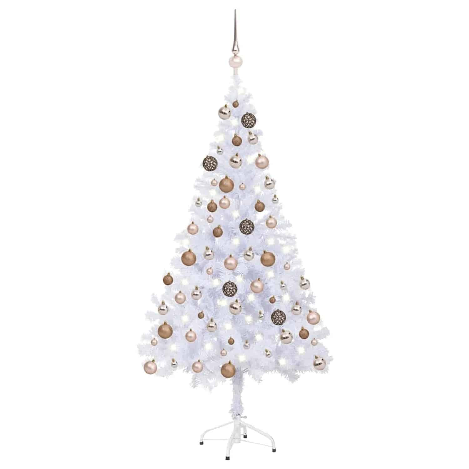 vidaXL Künstlicher Weihnachtsbaum mit Beleuchtung Kugeln 150cm 380 Zweige 3077579