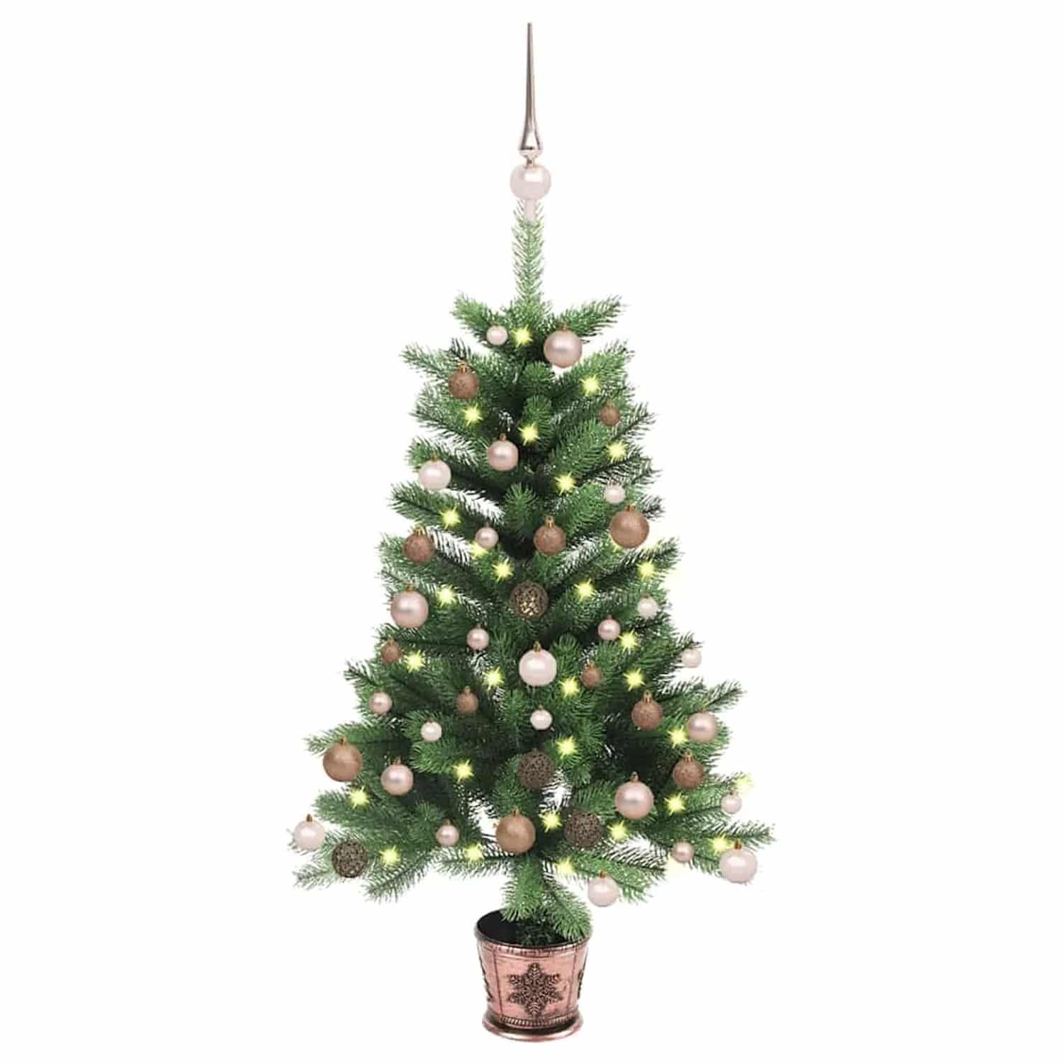 vidaXL Künstlicher Weihnachtsbaum mit Beleuchtung & Kugeln 65 cm Grün 3077637