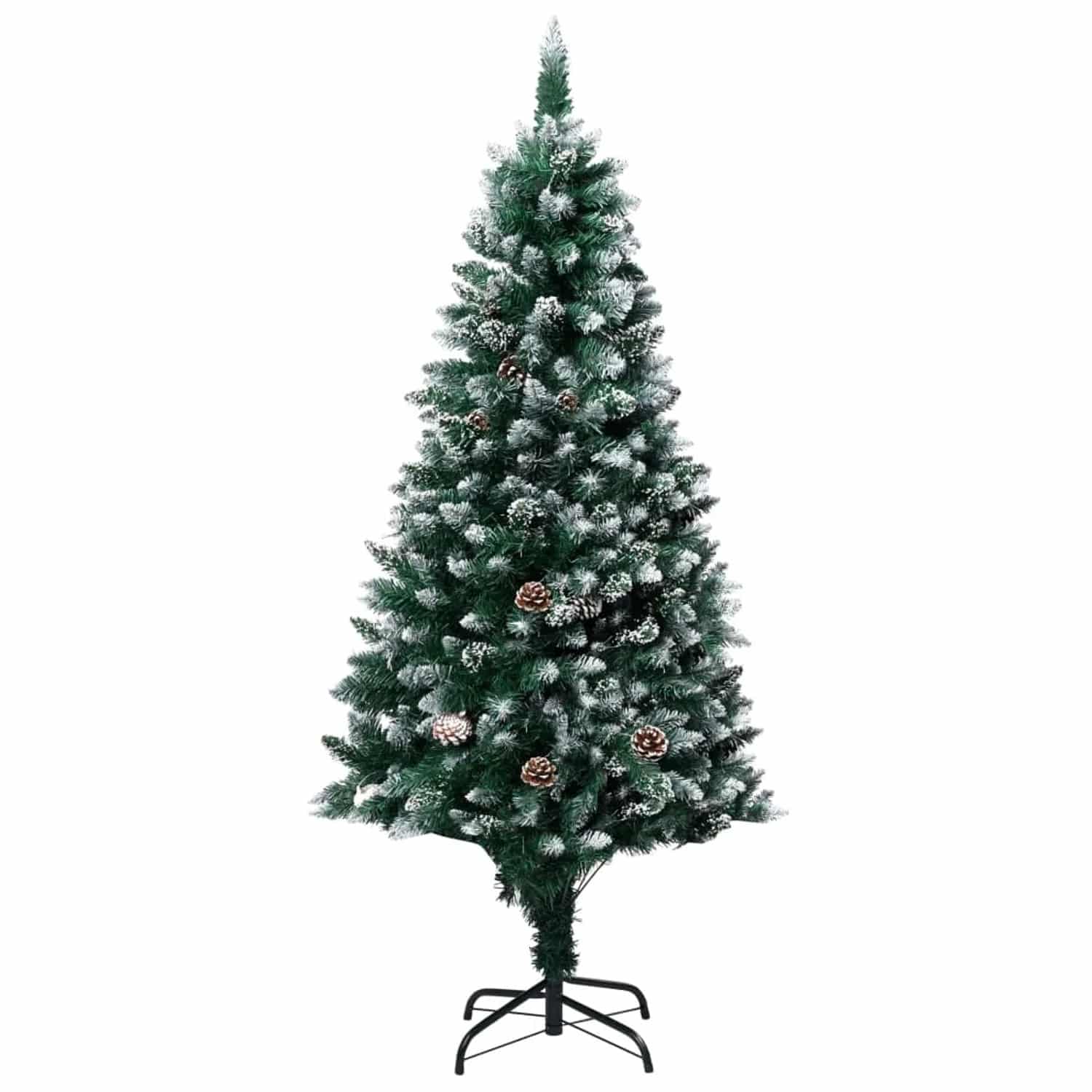 vidaXL Künstlicher Weihnachtsbaum mit Kiefernzapfen und Schnee 150 cm