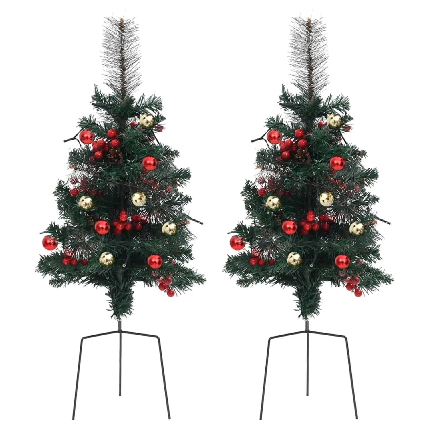 vidaXL Künstlicher Weihnachtsbaum mit LEDs 2 Stk 76 cm PVC