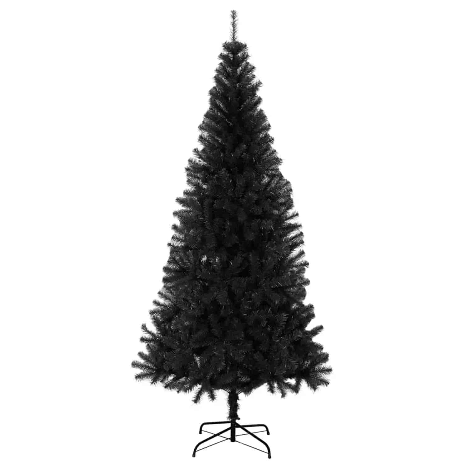 vidaXL Künstlicher Weihnachtsbaum mit Ständer Schwarz 210 cm PVC