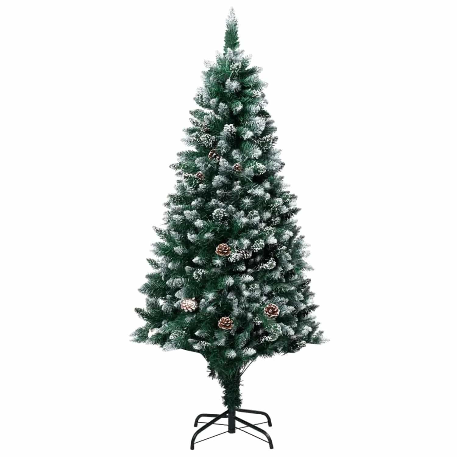 vidaXL Künstlicher Weihnachtsbaum mit Zapfen und Schnee 180 cm