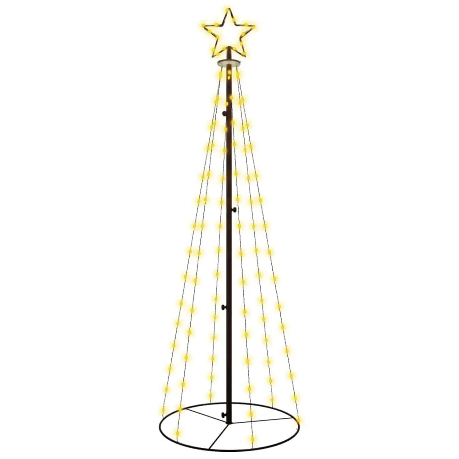 vidaXL LED-Weihnachtsbaum Kegelform Warmweiß 108 LEDs 70x180 cm