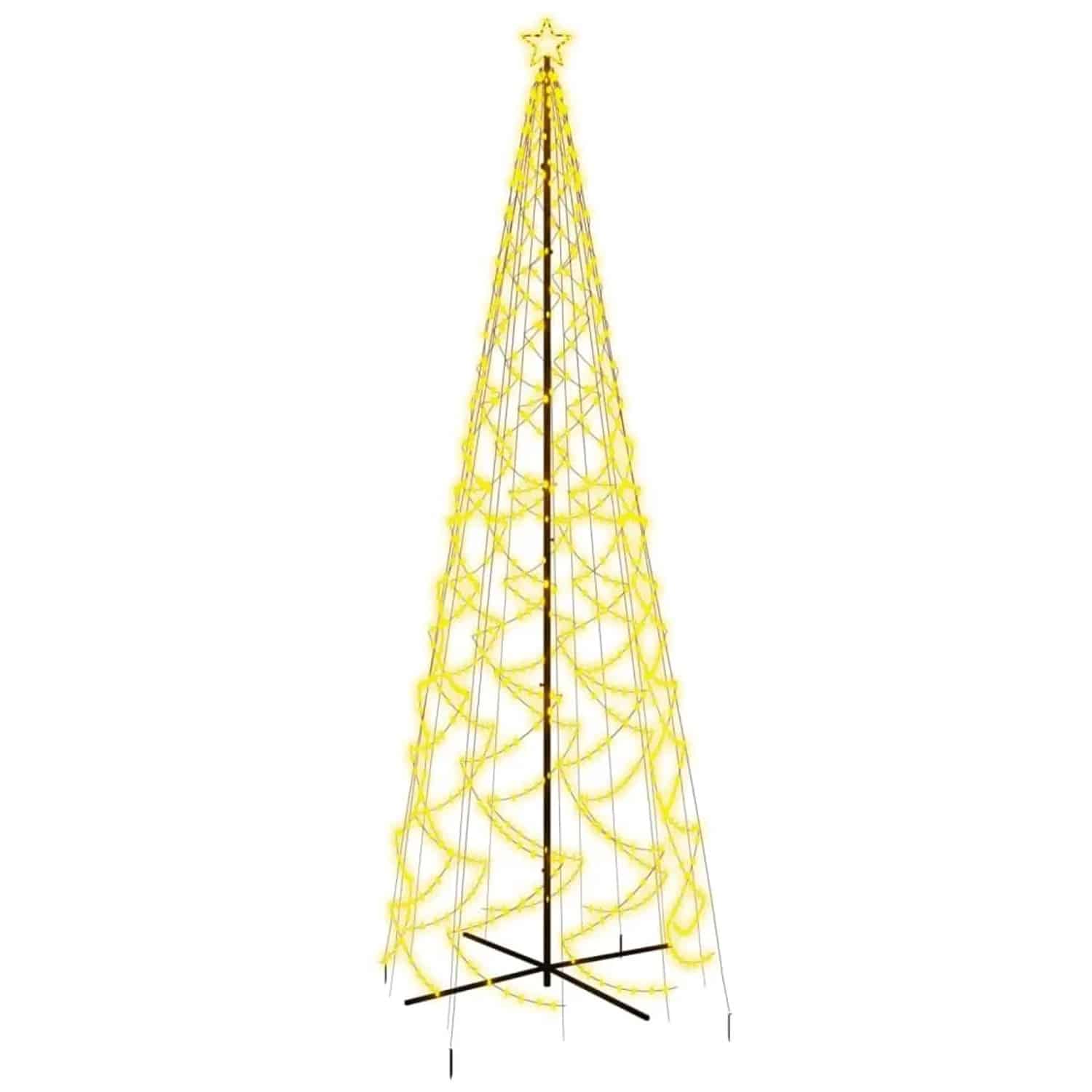 vidaXL LED-Weihnachtsbaum Kegelform Warmweiß 1400 LEDs 160x500 cm