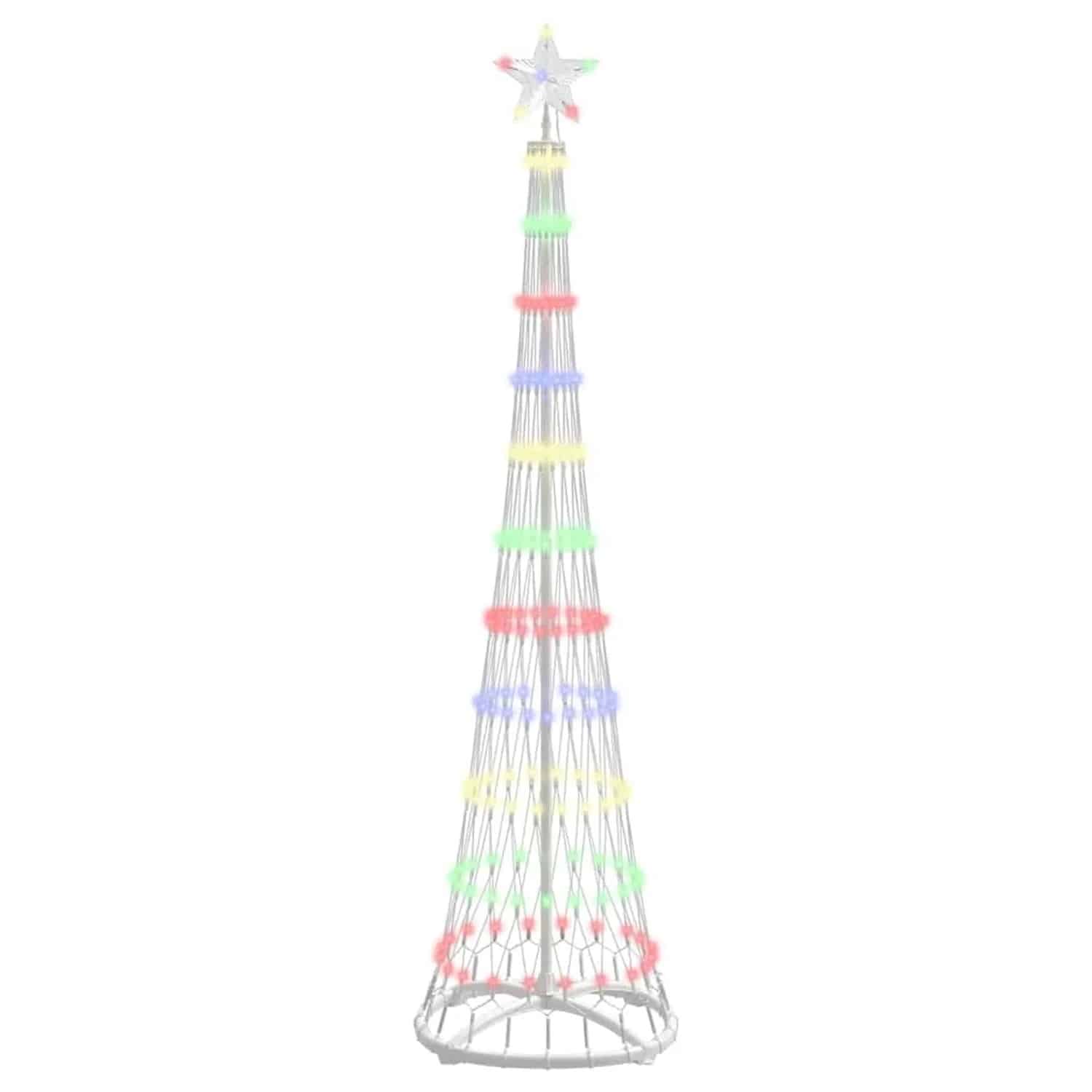 vidaXL LED Weihnachtsbaum Mehrfarbig 51 x 51 x 190 cm Metall 42018774