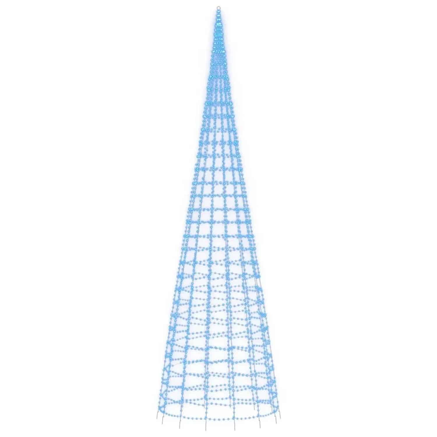 vidaXL LED-Weihnachtsbaum für Fahnenmast 3000 LEDs Blau 800 cm 358123