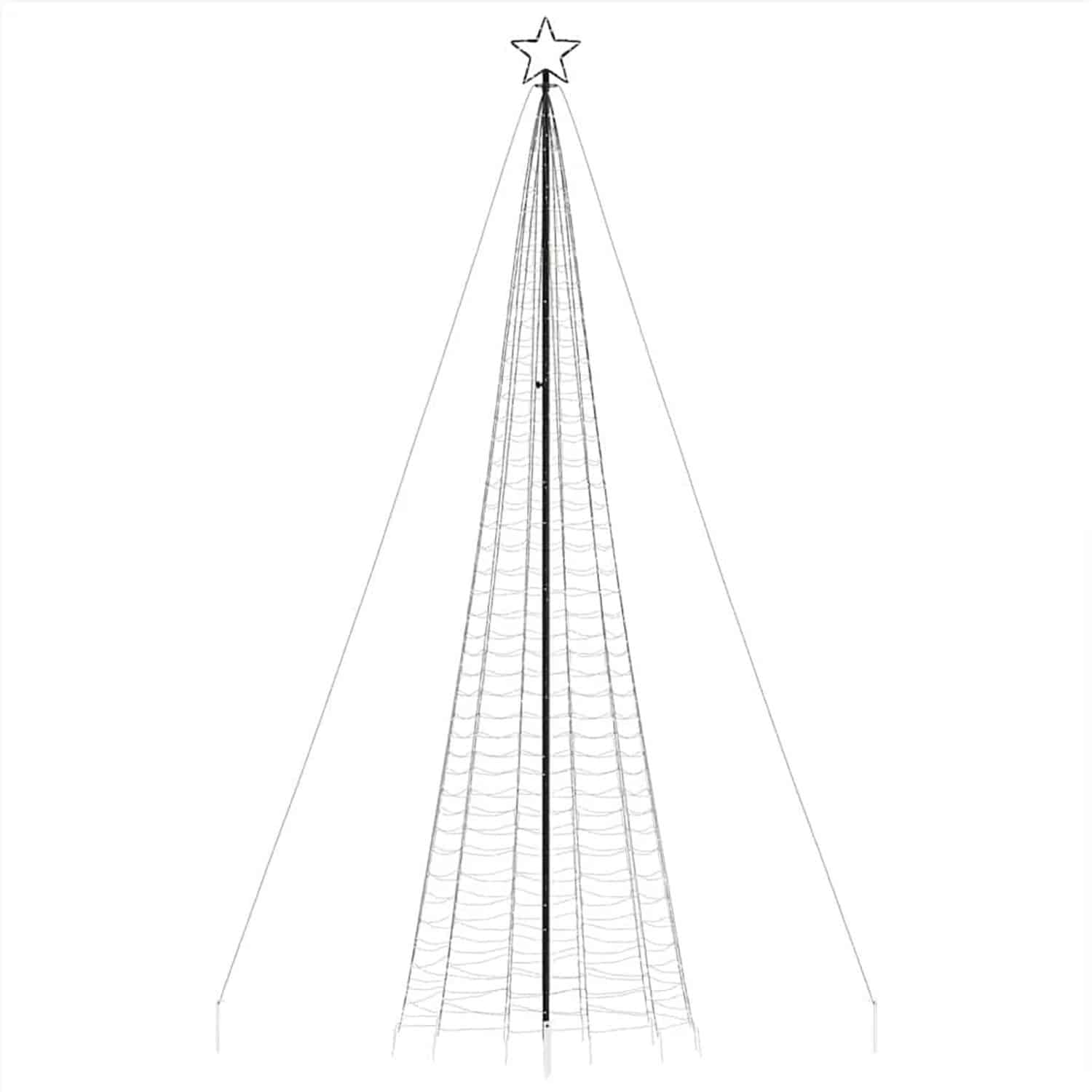 vidaXL LED Weihnachtsbaum mit Erdspießen 1534 LEDs Warmweiß 500 cm 4016404