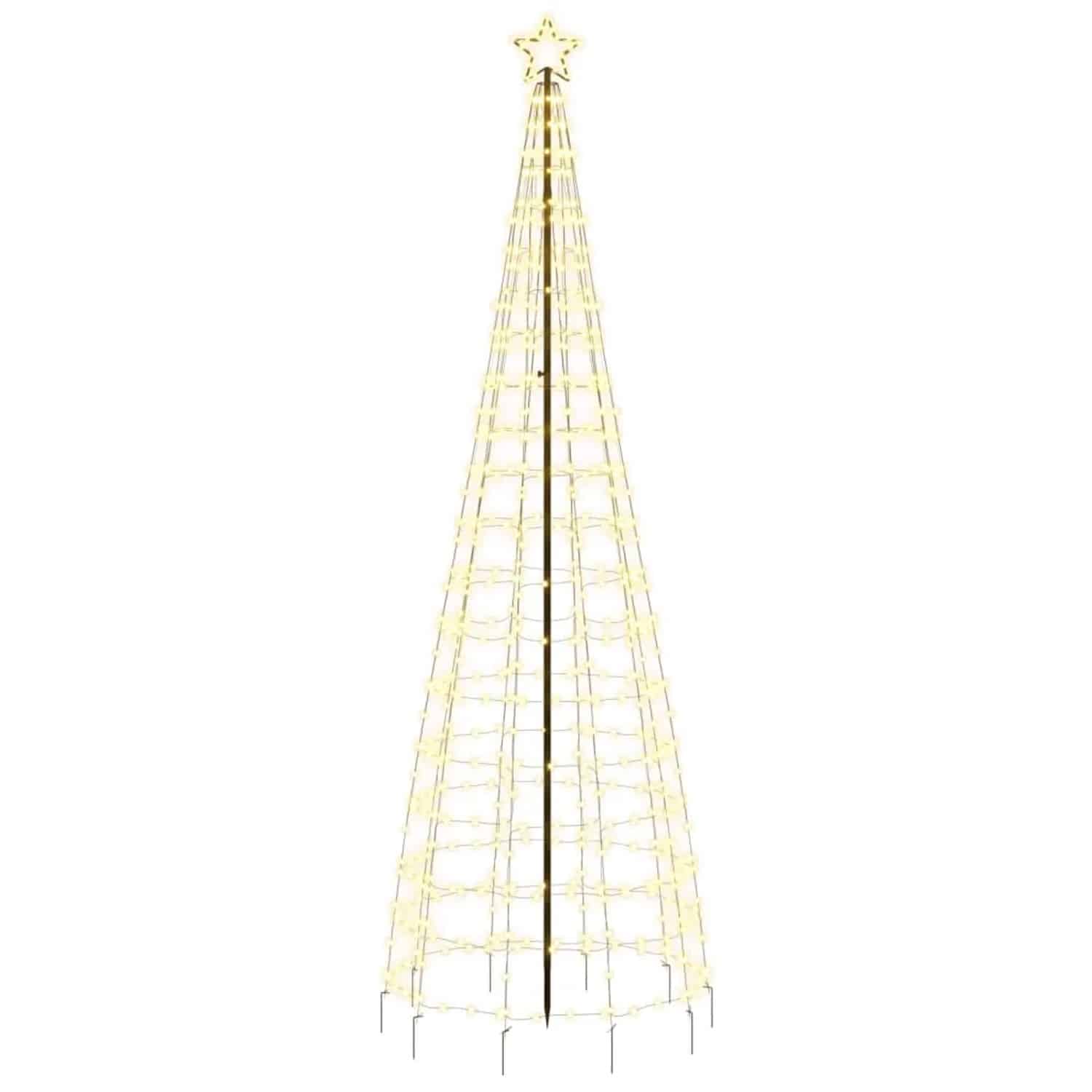 vidaXL LED-Weihnachtsbaum mit Erdspießen 570 LEDs Warmweiß 300 cm 358104