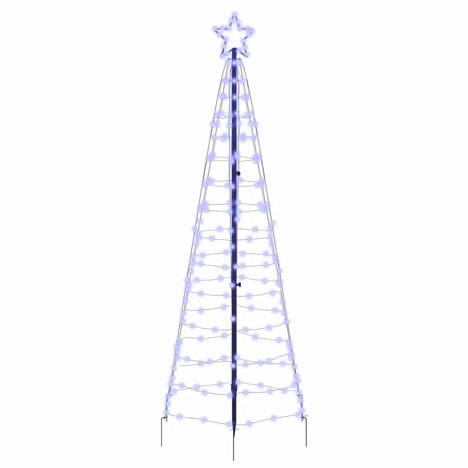 vidaXL LED Weihnachtsbaum mit Erdspießen Blau 250 cm Eisen 42018752