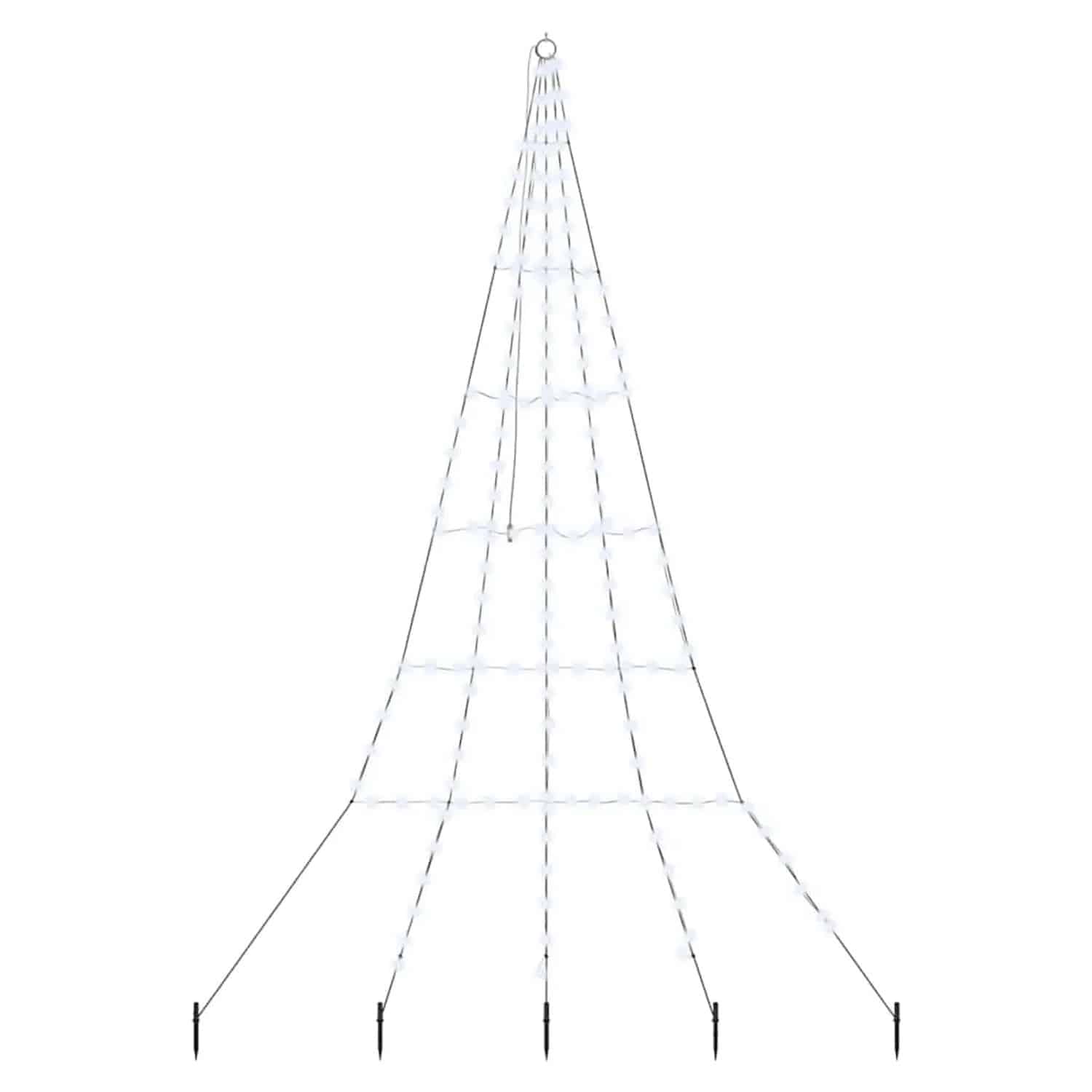 vidaXL LED Weihnachtsbaum mit Erdspießen Kaltweiß 300 cm Metall 42018742