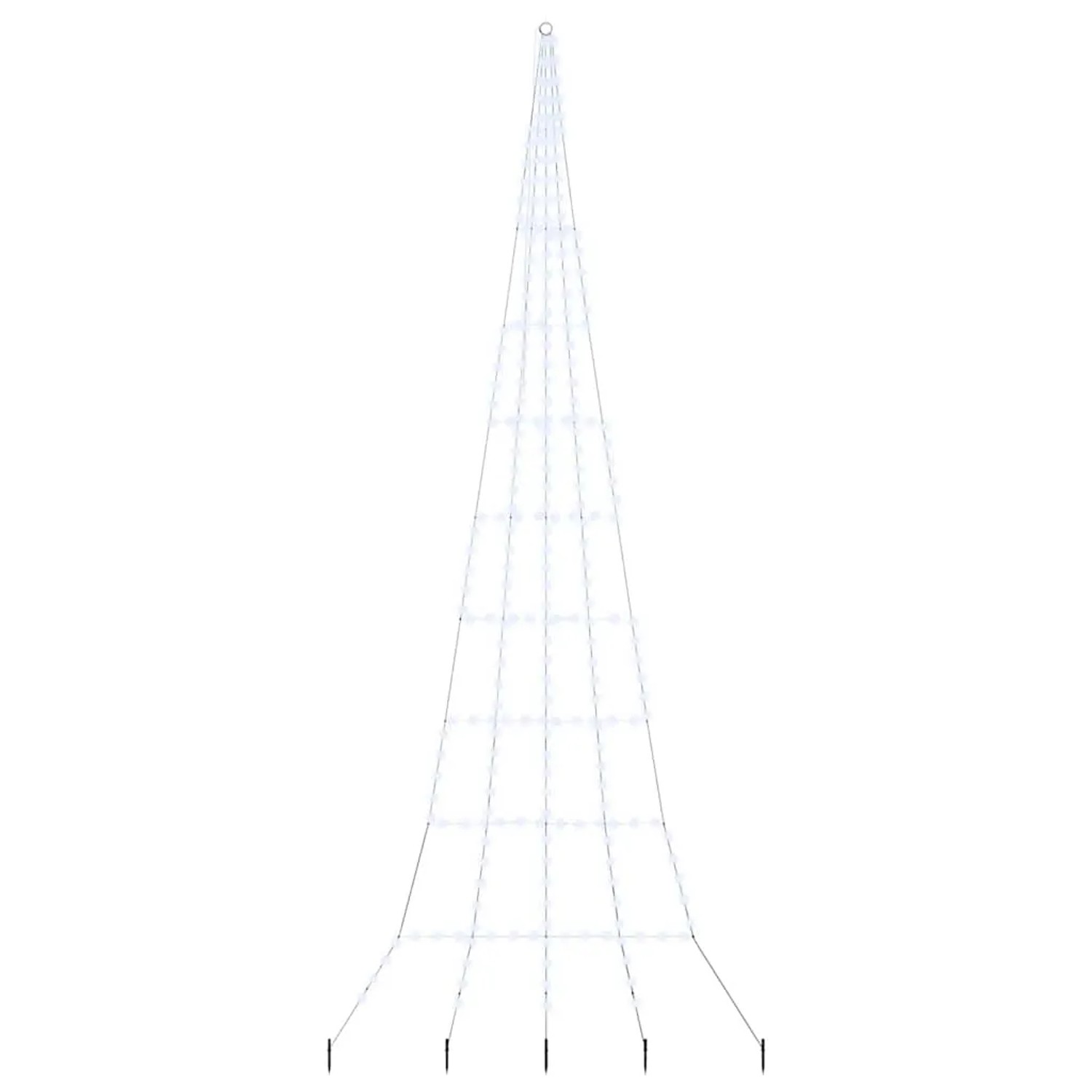 vidaXL LED Weihnachtsbaum mit Erdspießen Kaltweiß 500 cm Metall 42018746
