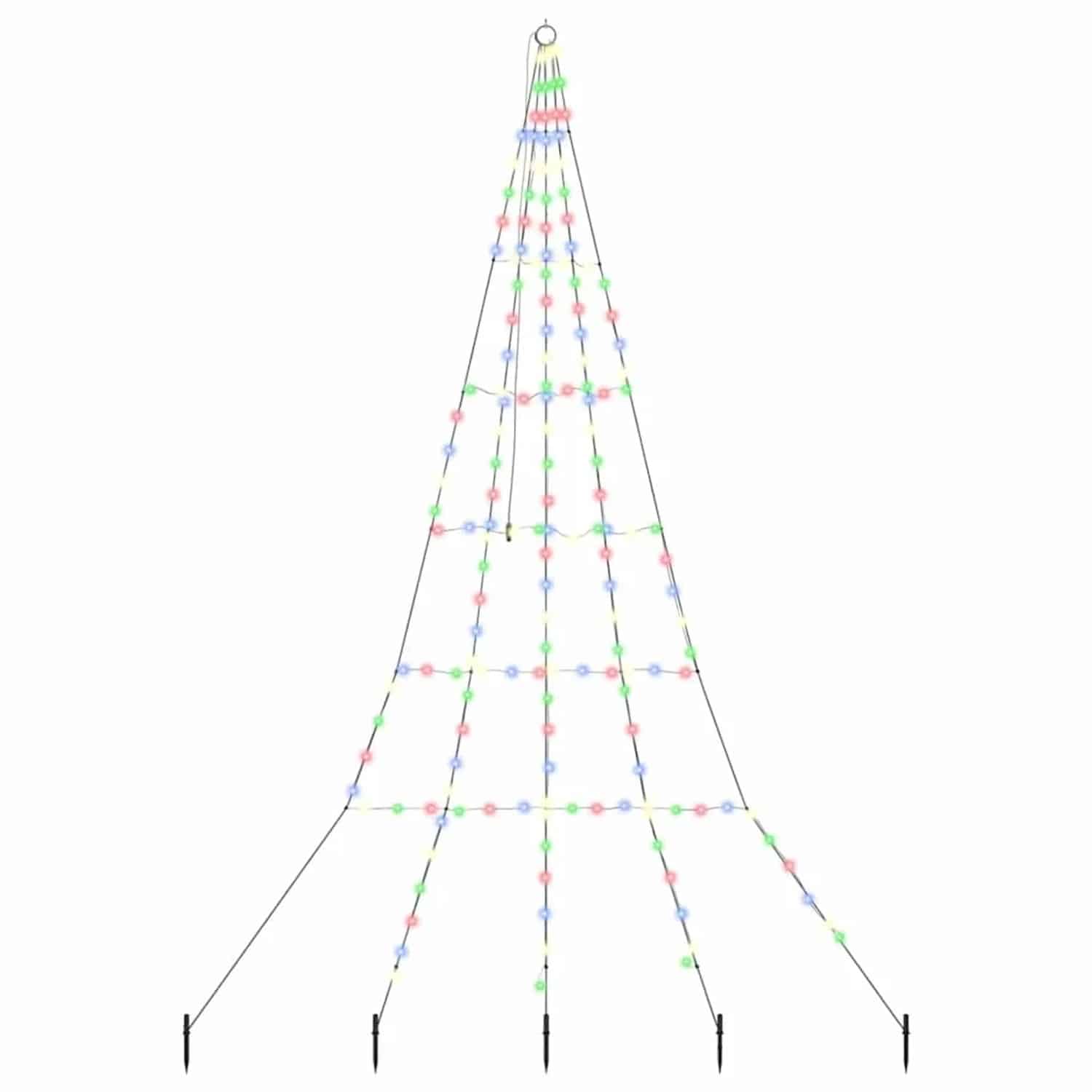 vidaXL LED Weihnachtsbaum mit Erdspießen Mehrfarbig 300 cm Metall 42018743