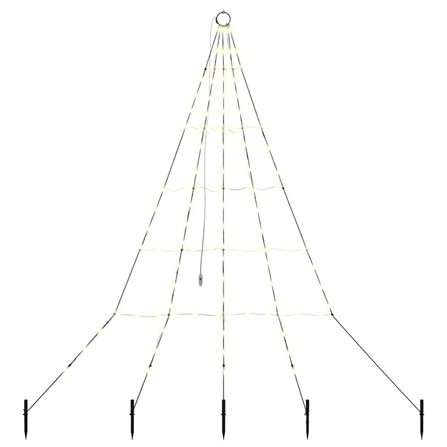 vidaXL LED Weihnachtsbaum mit Erdspießen Warmweiß 180 cm Metall 42018737