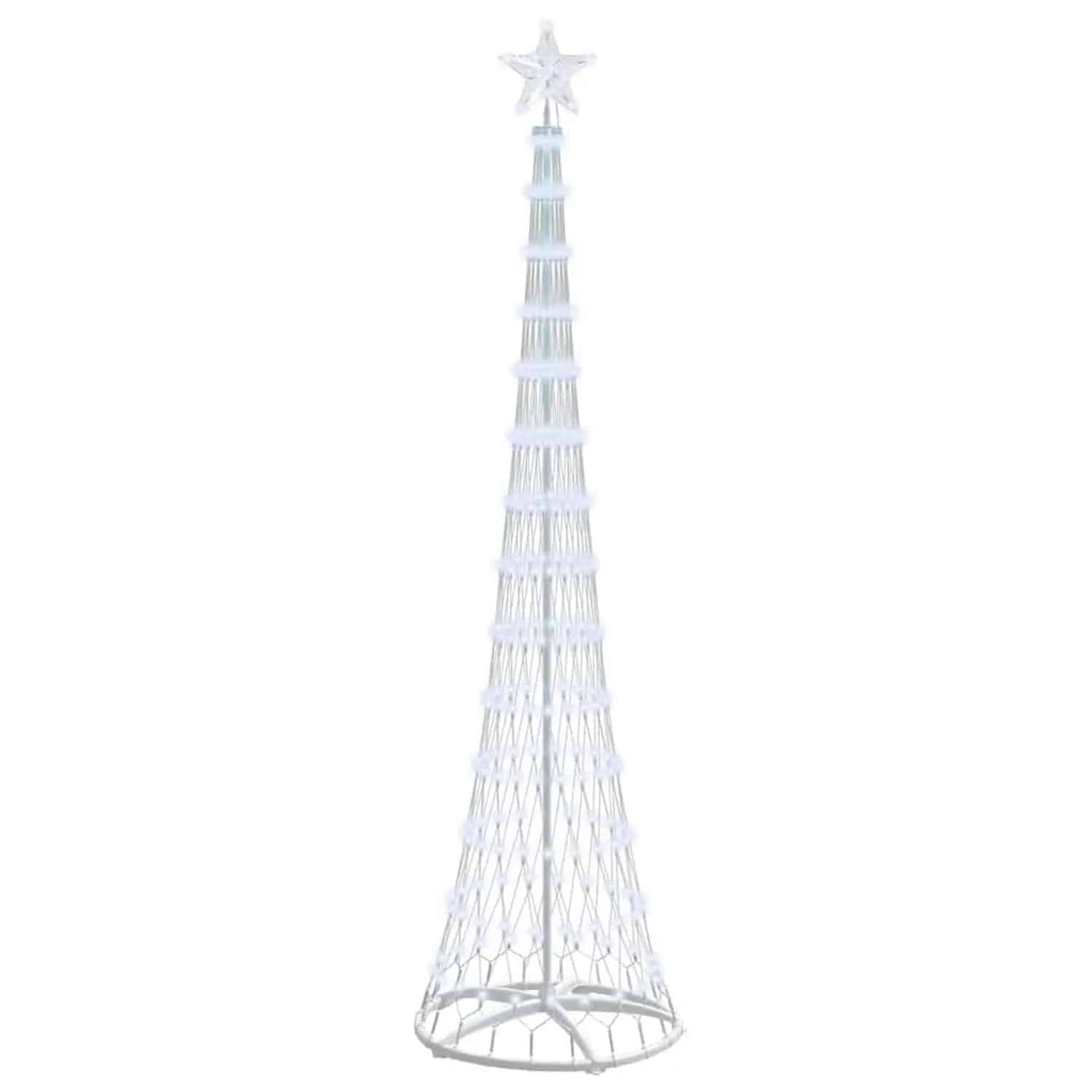 vidaXL LED Weihnachtsbaum mit Ständer Kaltweiß 70 x 70 x 250 cm Metall 42018776