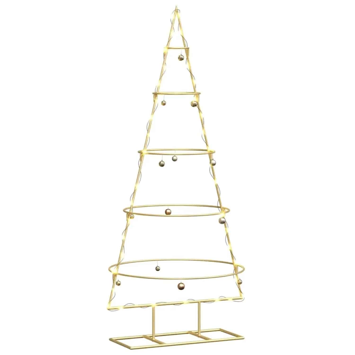 vidaXL Metall Weihnachtsbaum Gold 125 cm Pulverbeschichteter Stahl 42019153