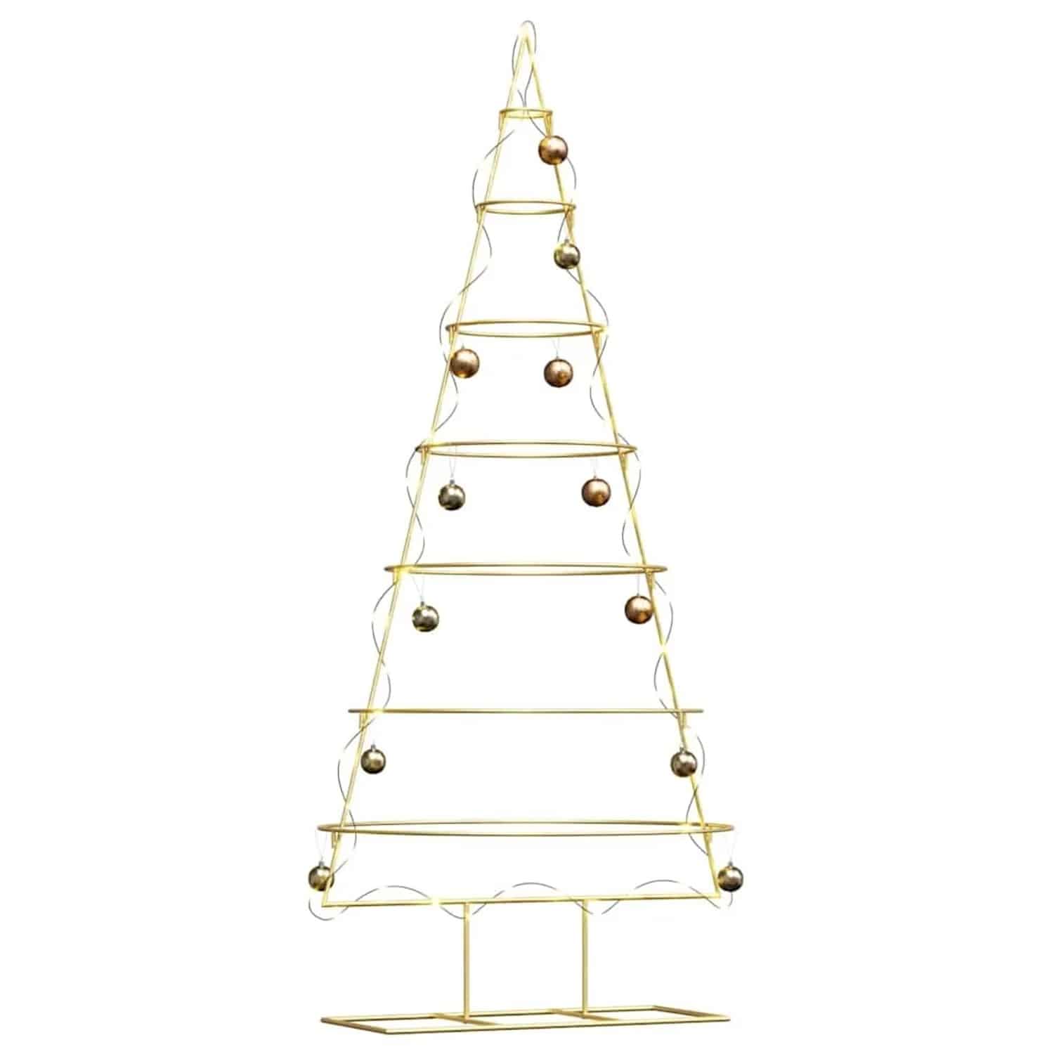 vidaXL Metall Weihnachtsbaum Gold 180 cm Pulverbeschichteter Stahl 42019155