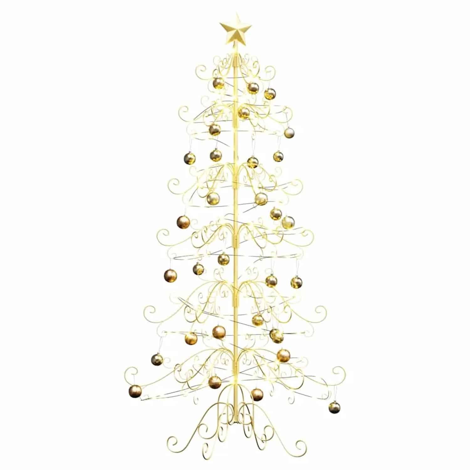 vidaXL Metall Weihnachtsbaum Gold 180 cm Pulverbeschichteter Stahl 42019184