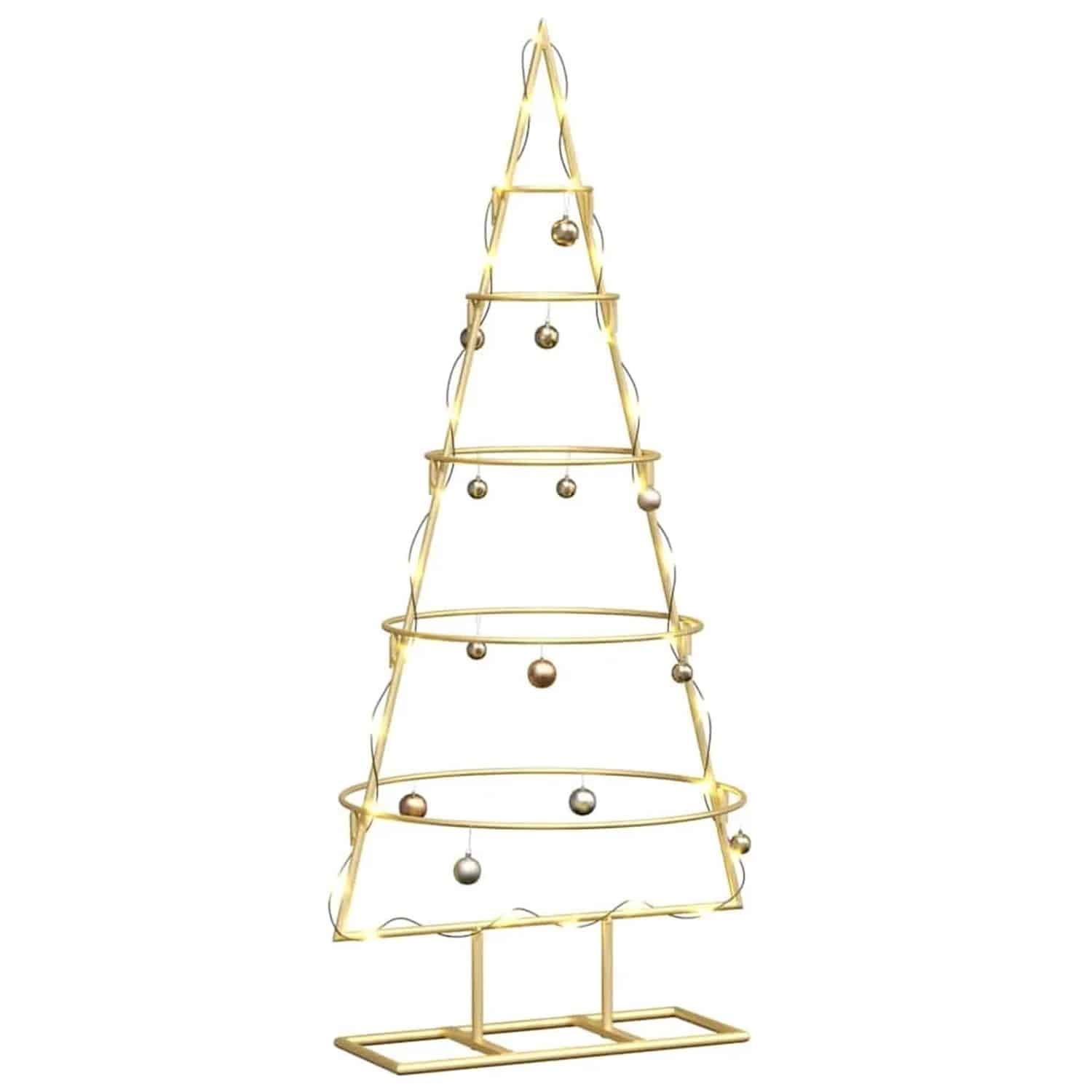 vidaXL Metall Weihnachtsbaum Gold 90 cm Pulverbeschichteter Stahl 42019152