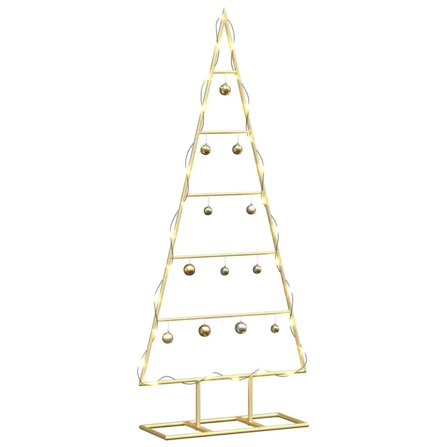 vidaXL Metall Weihnachtsbaum Gold 90 cm Pulverbeschichteter Stahl 42019164
