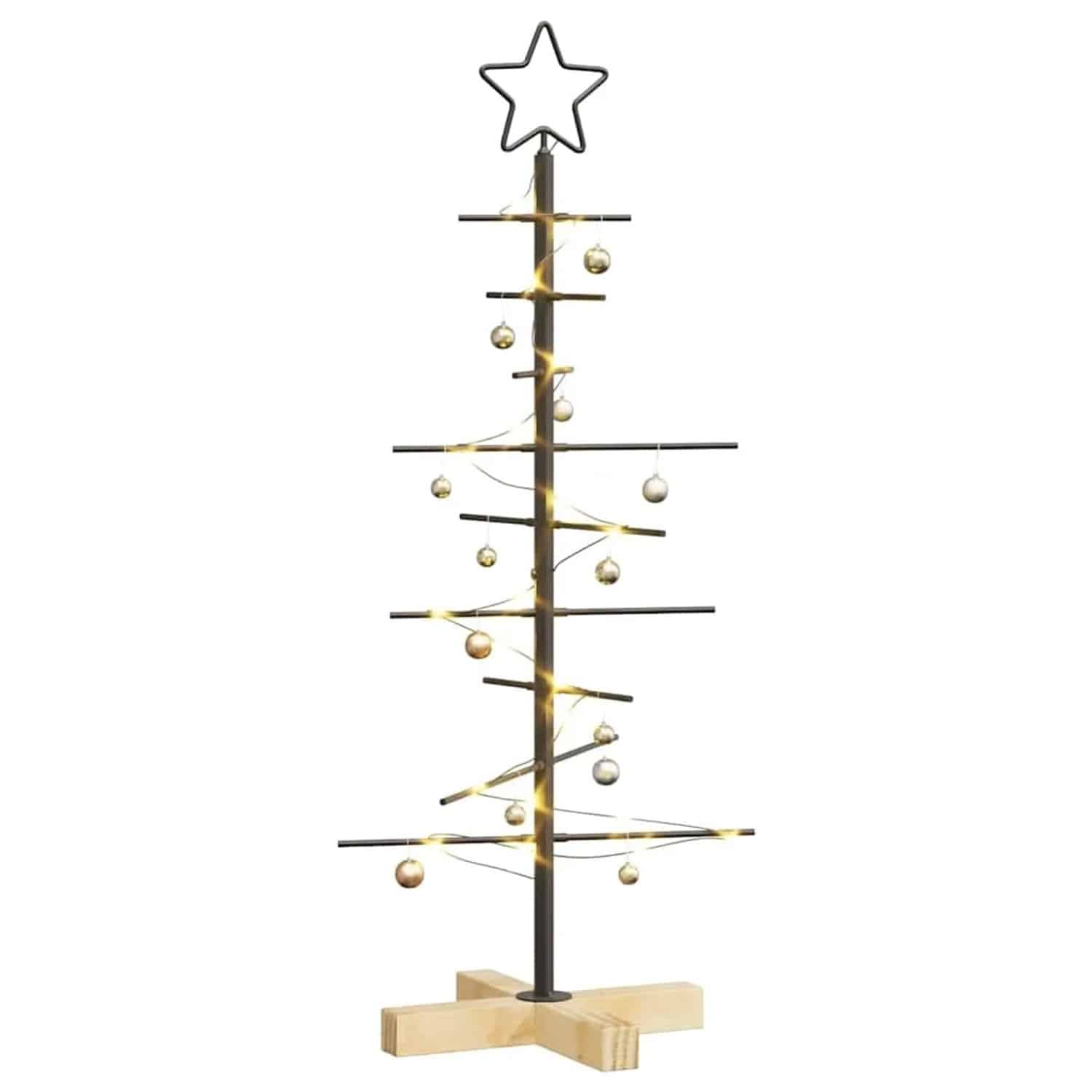 vidaXL Metall Weihnachtsbaum Schwarz 90 cm Pulverbeschichteter Stahl 42019176