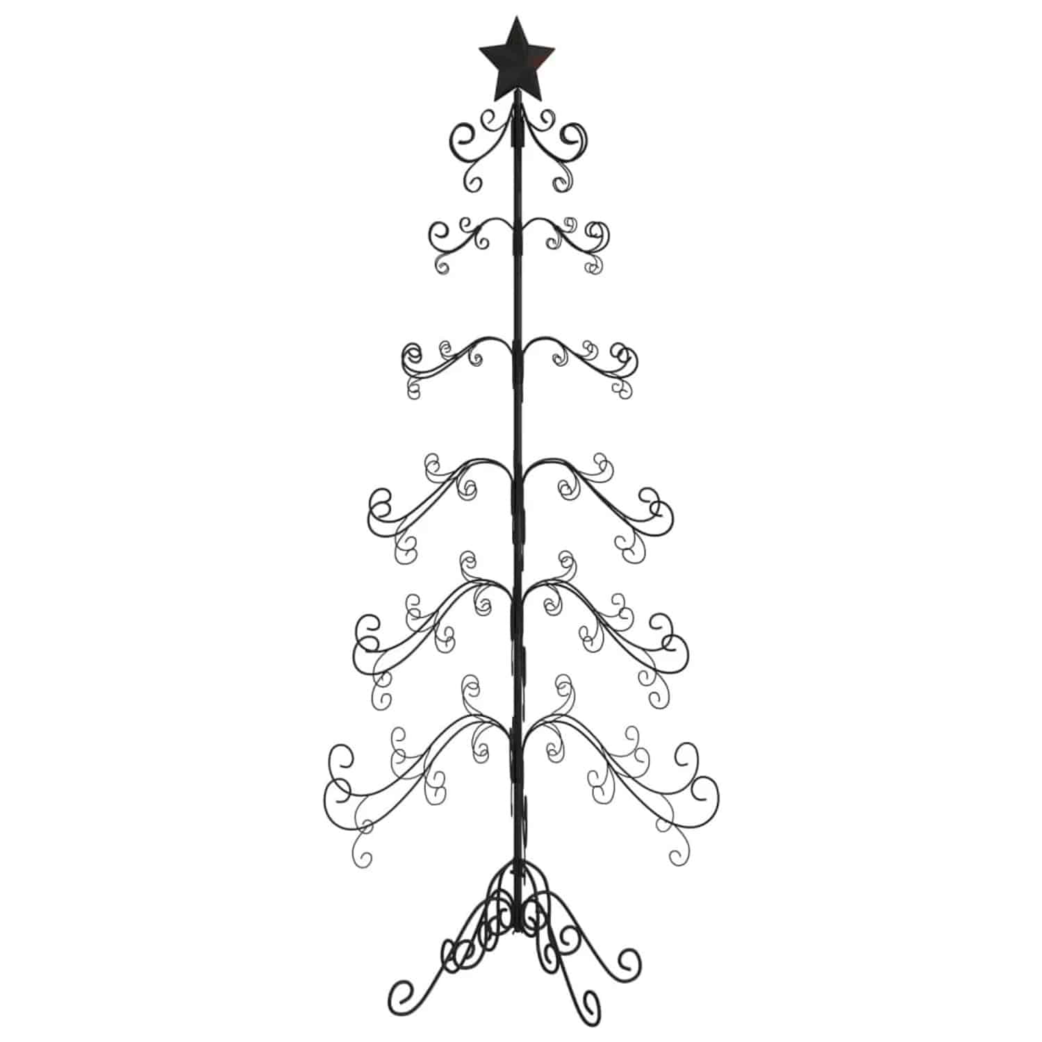 vidaXL Metall-Weihnachtsbaum für Dekorationen Schwarz 215 cm
