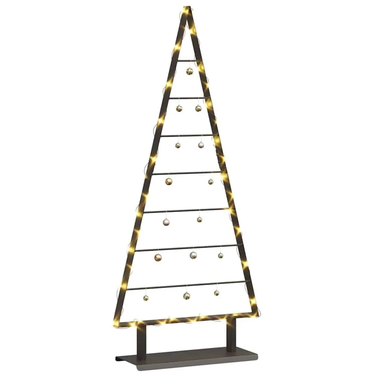 vidaXL Metall Weihnachtsbaum mit Ständer Schwarz 125 cm Stahl 42019171