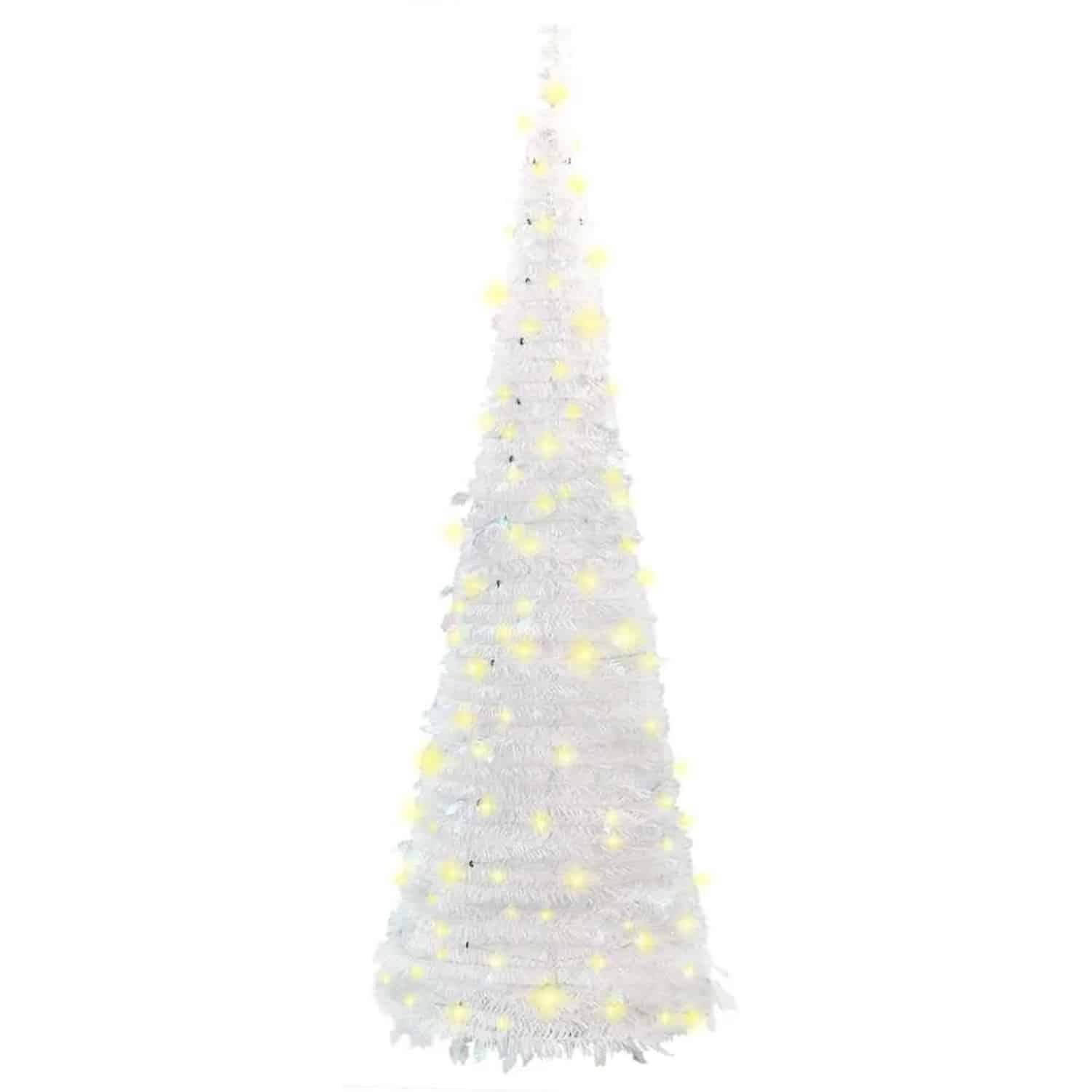 vidaXL Pop-Up-Weihnachtsbaum Künstlich 200 LEDs Weiß 210 cm 357755