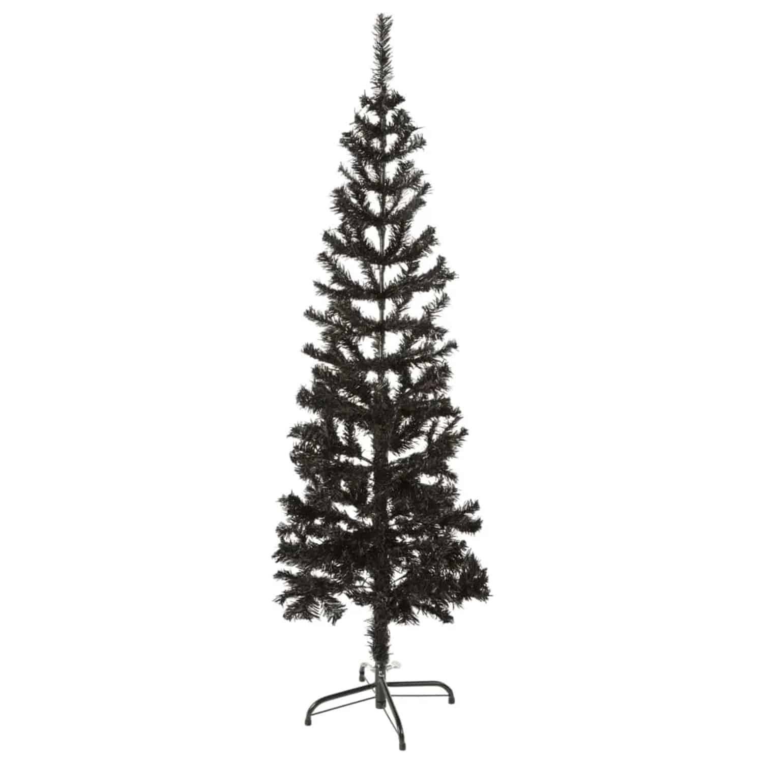 vidaXL Schlanker Weihnachtsbaum Schwarz 150 cm