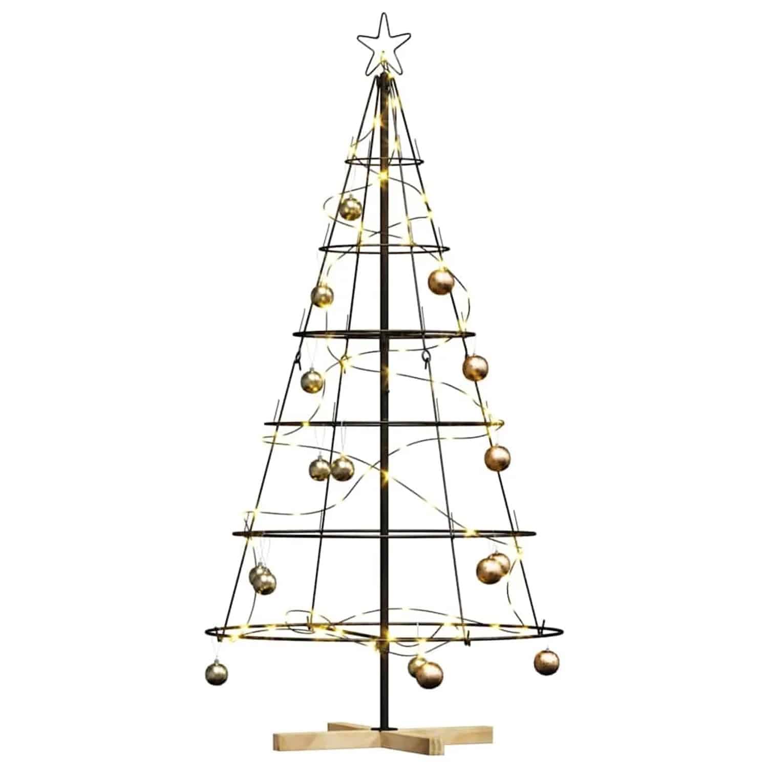 vidaXL Weihnachts-Tannenzapfenbaum mit Ständer Schwarz 150 cm Stahl 42019160
